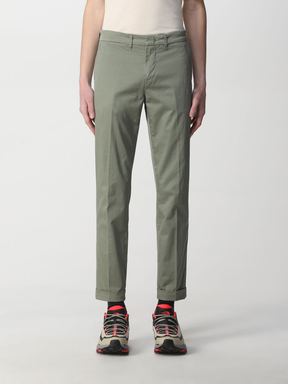 Fay Trousers In Stretch Cotton In Green