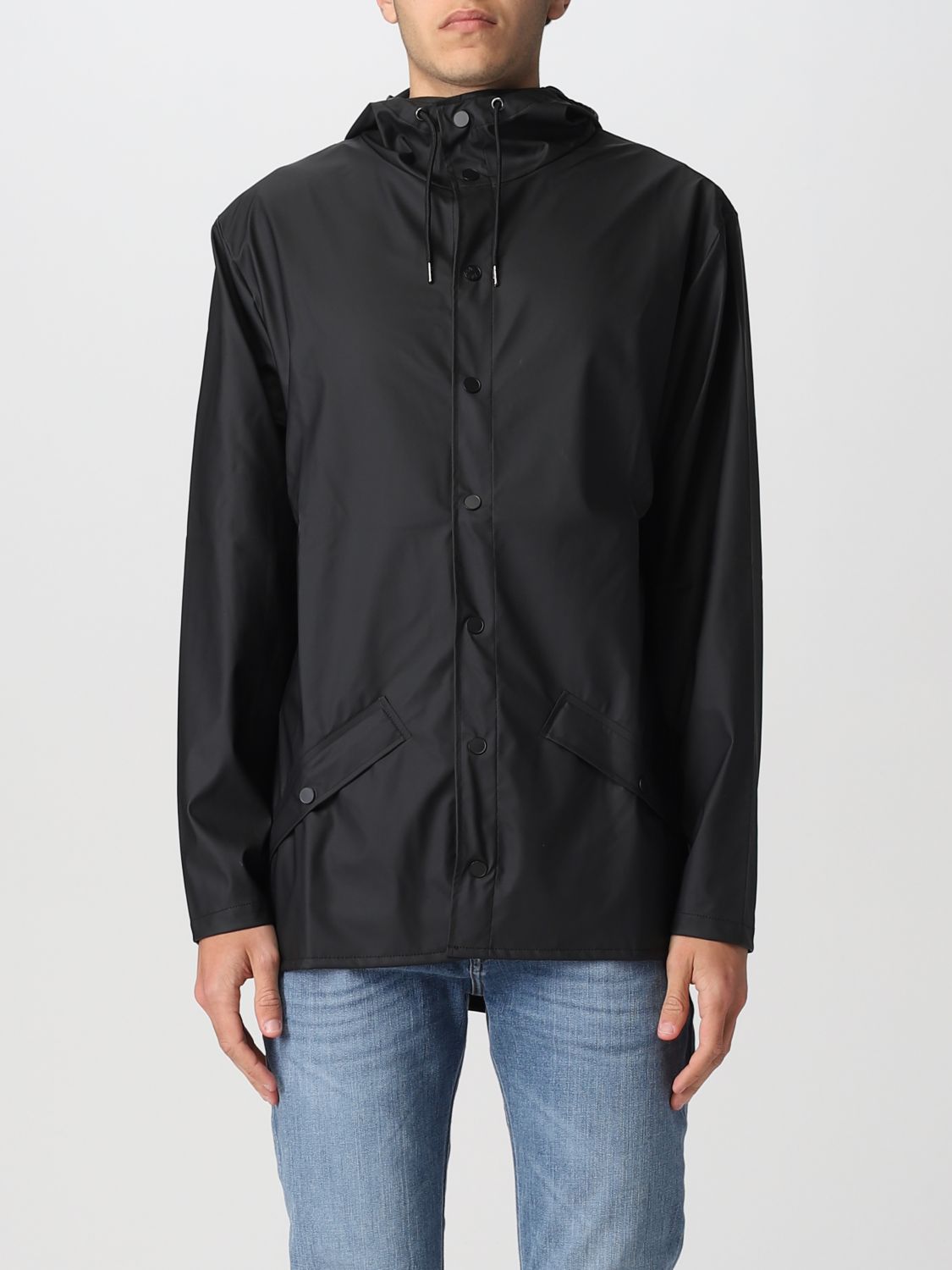 RAINS: jacket for man - Black | Rains jacket JACKET 1201 online at ...