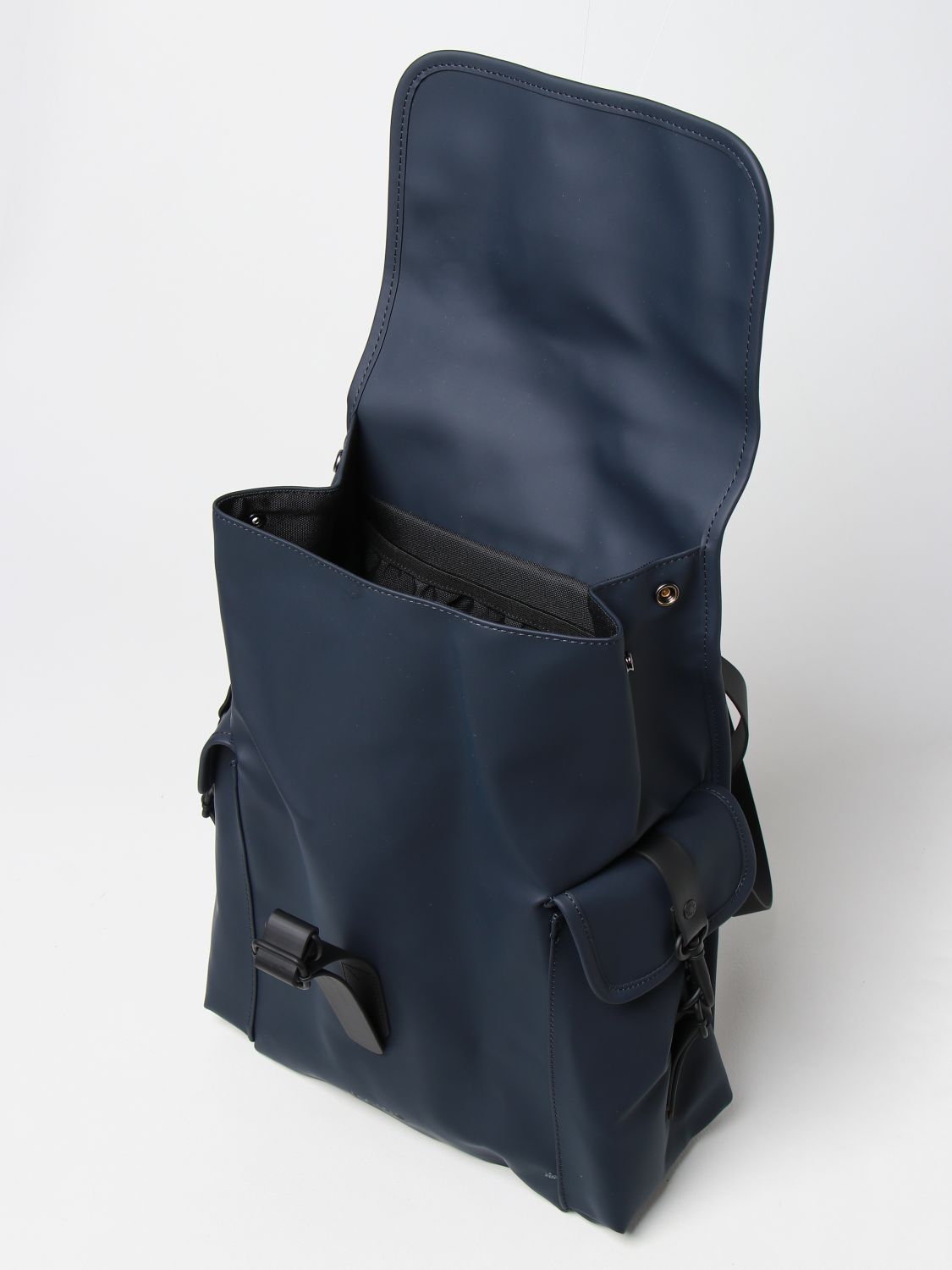 Backpack Rains: Rains backpack in rubberized synthetic leather blue 4