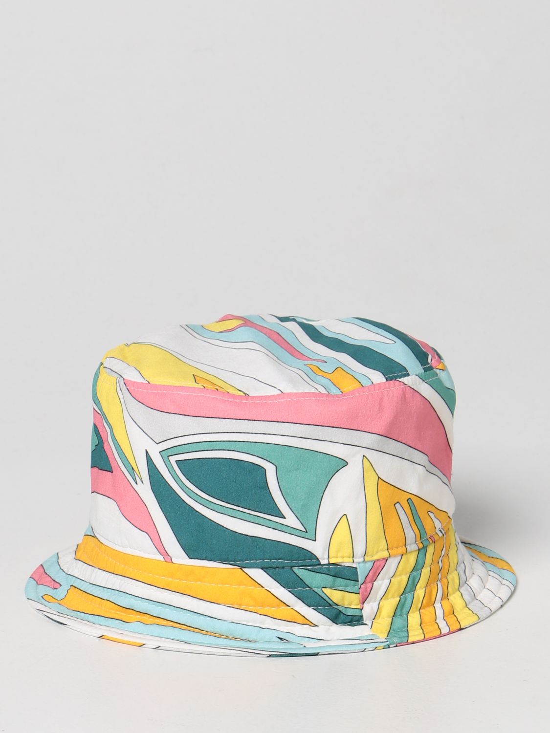 Girls' hats Emilio Pucci: Emilio Pucci fisherman hat with print yellow 1