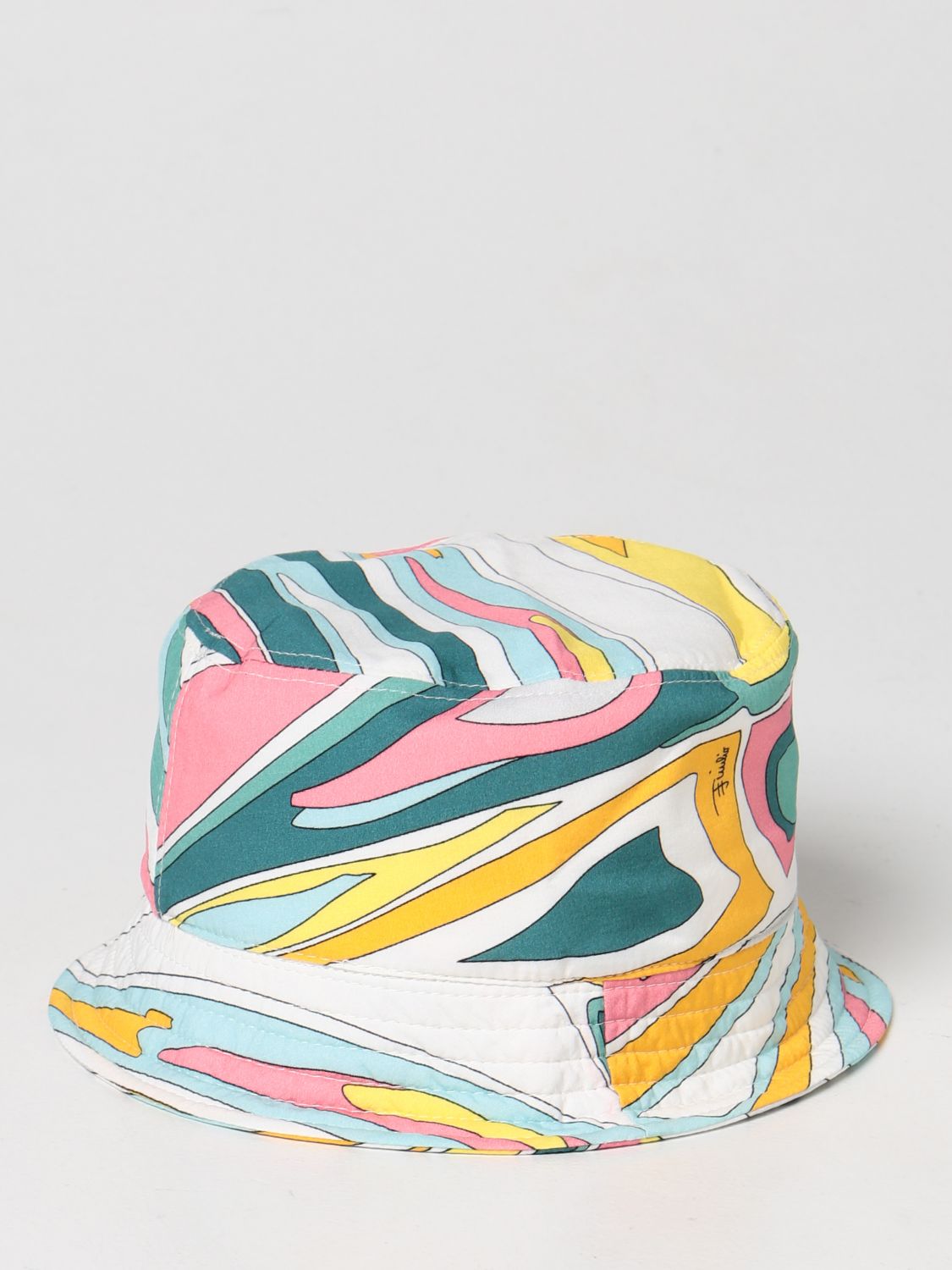 Girls' hats Emilio Pucci: Emilio Pucci fisherman hat with print yellow 2