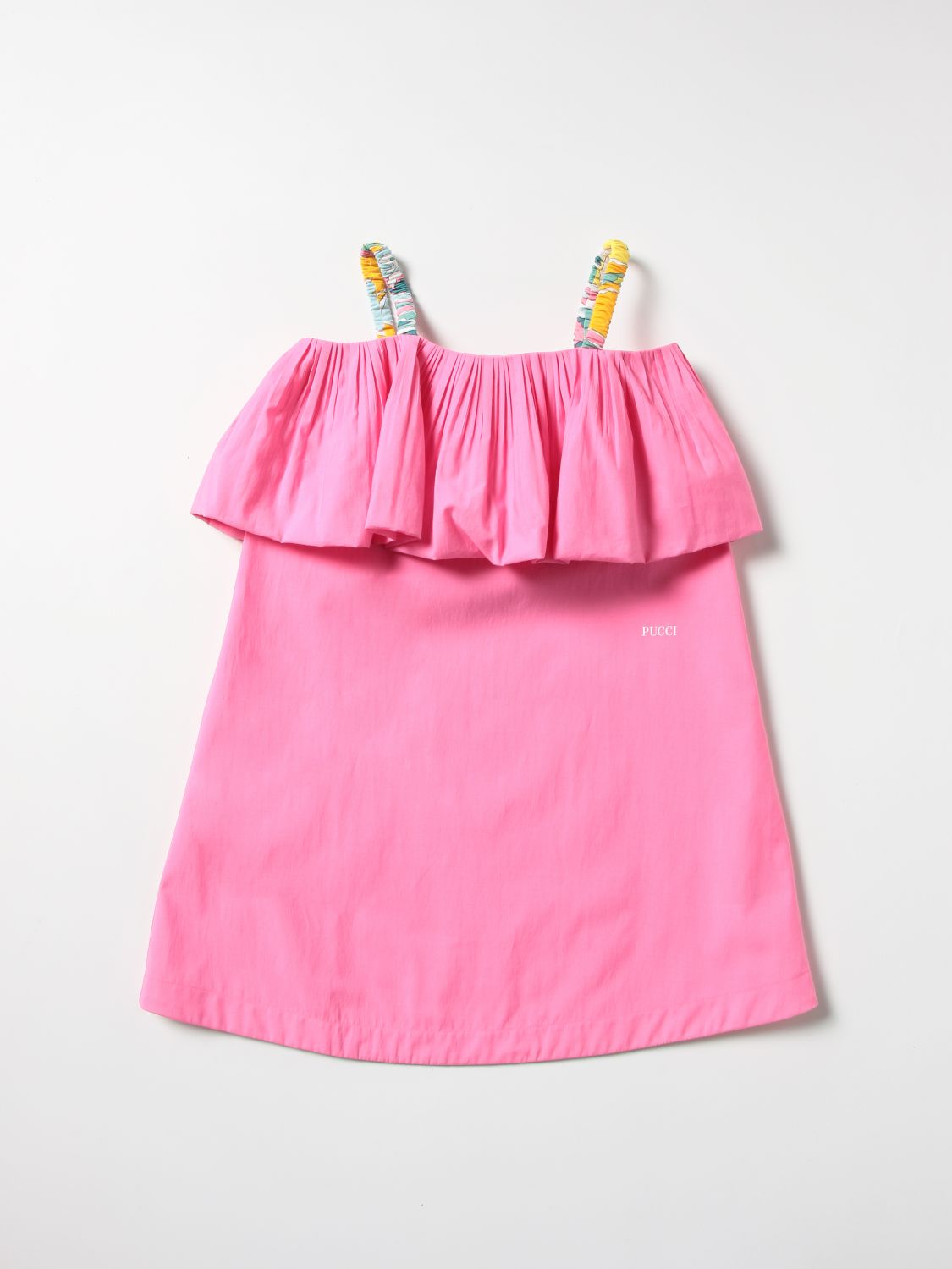 Emilio Pucci Kids' Cotton Poplin Dress In Fuchsia