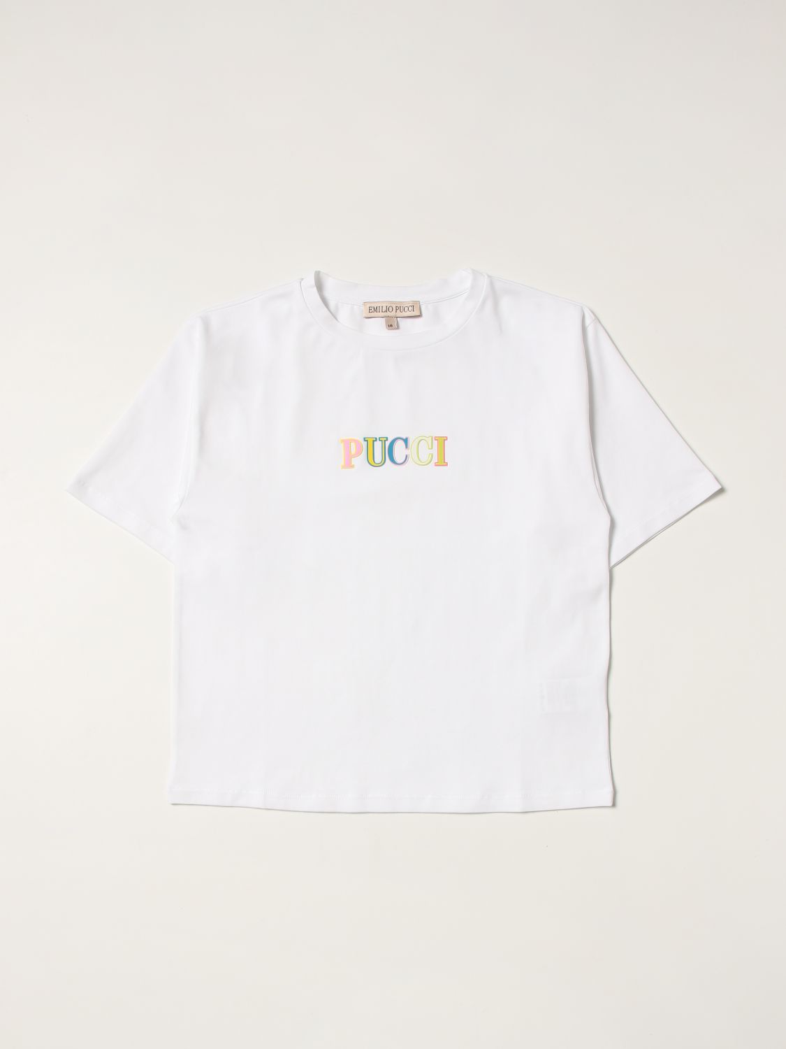 EMILIO PUCCI: logo T-shirt - White | Emilio Pucci t-shirt 9Q8151J0019 ...
