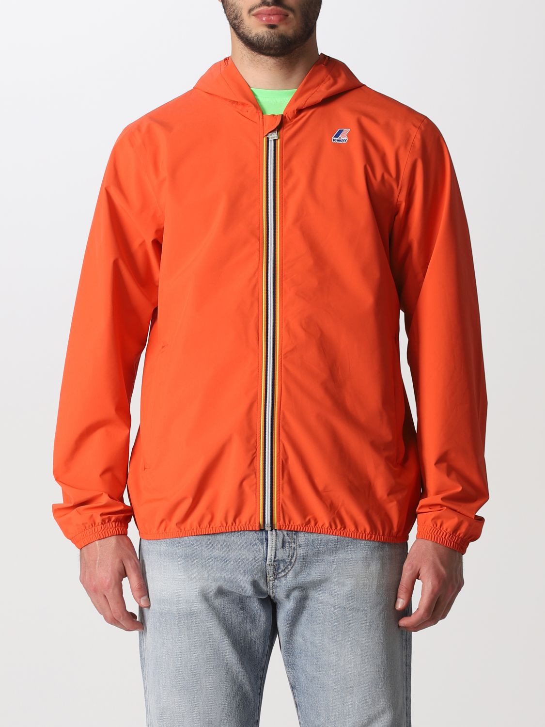 K-WAY: jacket for man - Orange | K-Way jacket K31126W online on GIGLIO.COM