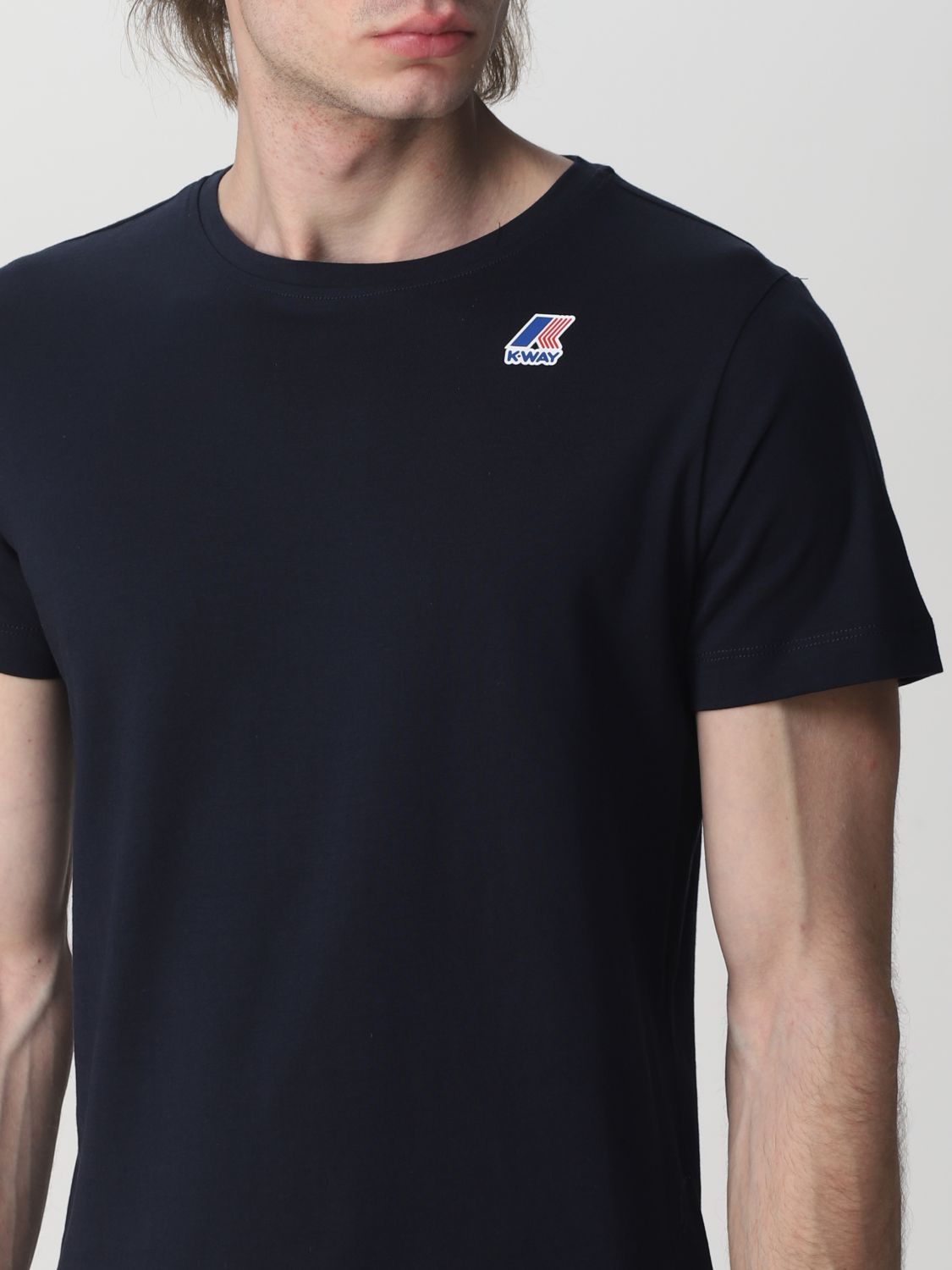 T-shirt K-Way: T-shirt Edouard K-way in cotone con logo blue navy 3