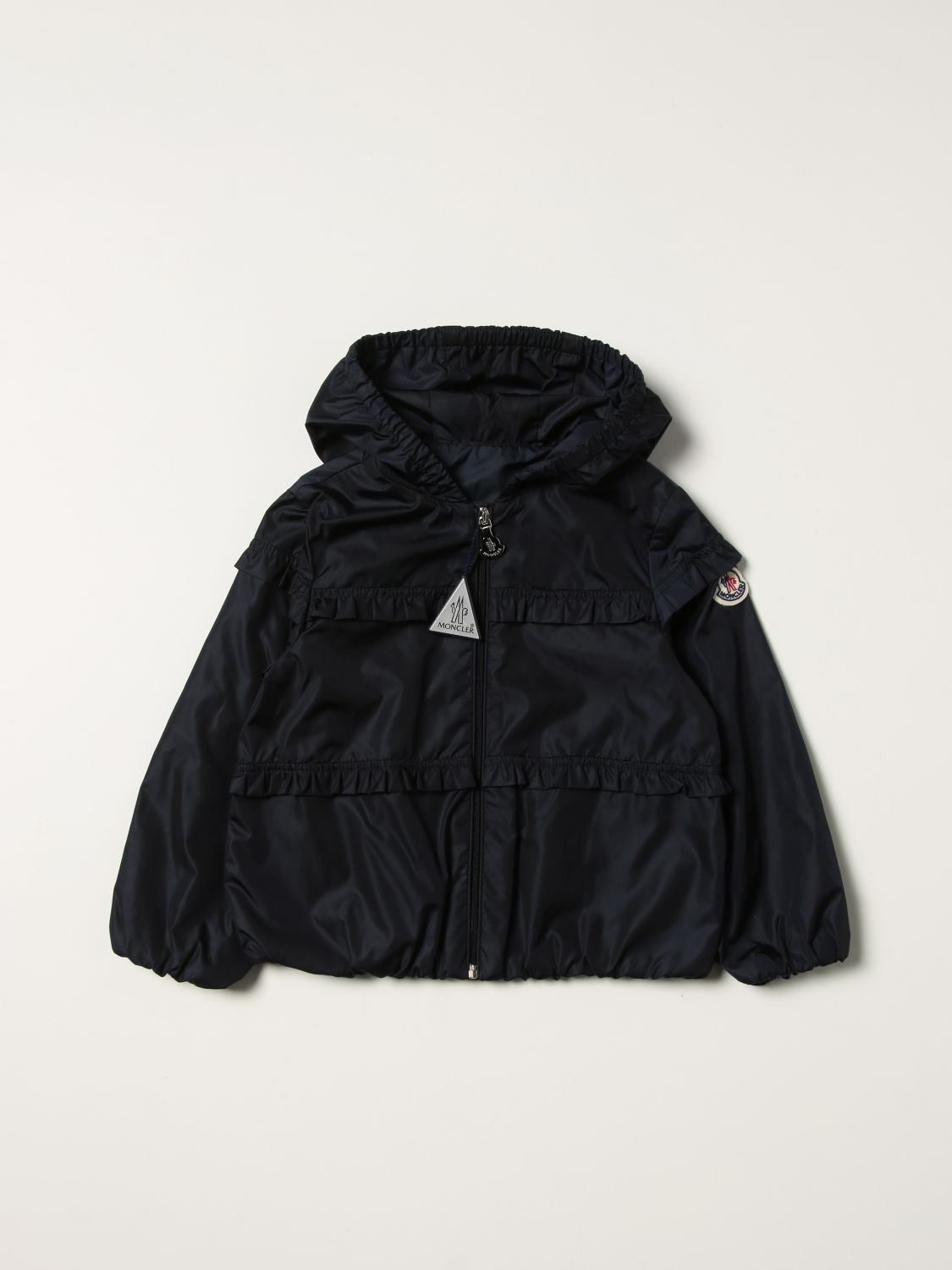 Jacket Moncler: Moncler Hiti jacket with zipper and rouches blue 1