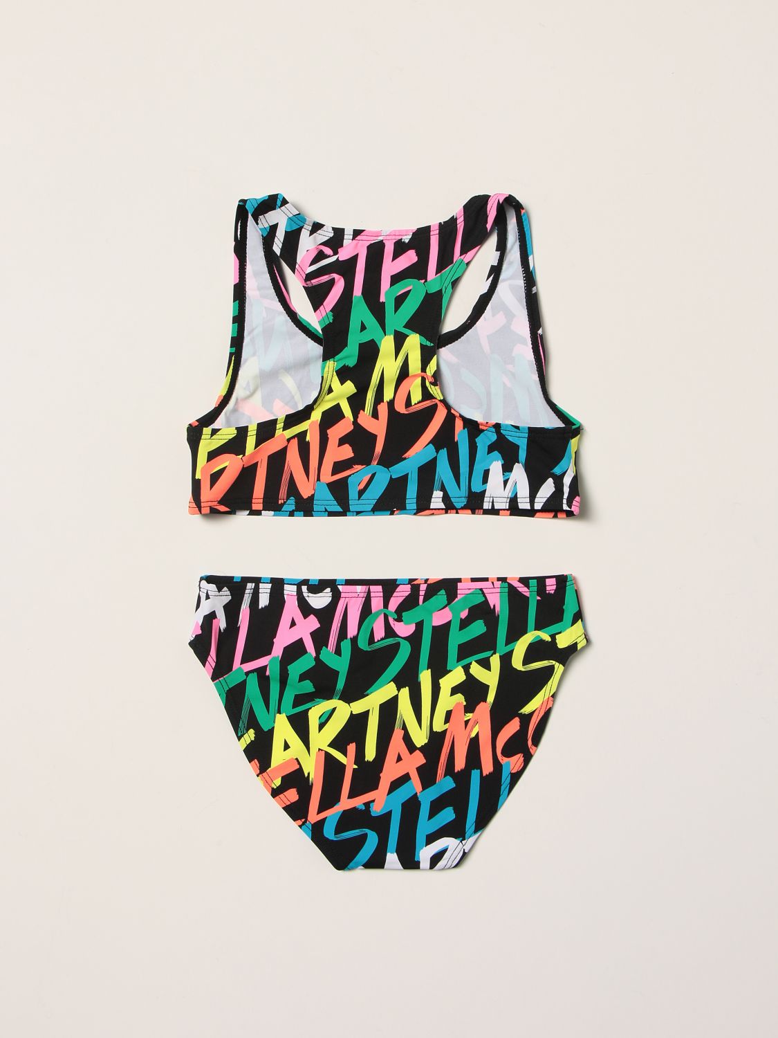 Swimsuit Stella Mccartney: Stella McCartney bikini swimsuit with logo print black 1 2