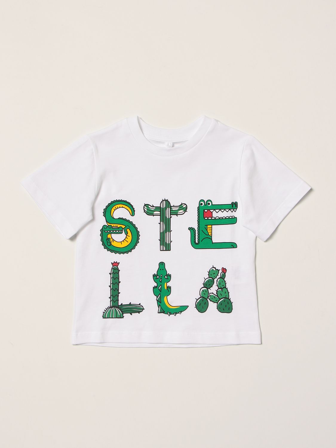 STELLA MCCARTNEY: organic cotton T-shirt with graphic print - White ...