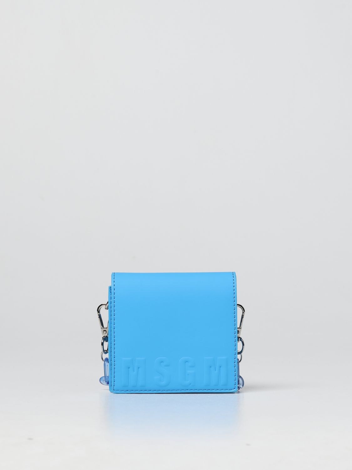 Msgm Crossbody Bag In Synthetic Leather In Gnawed Blue
