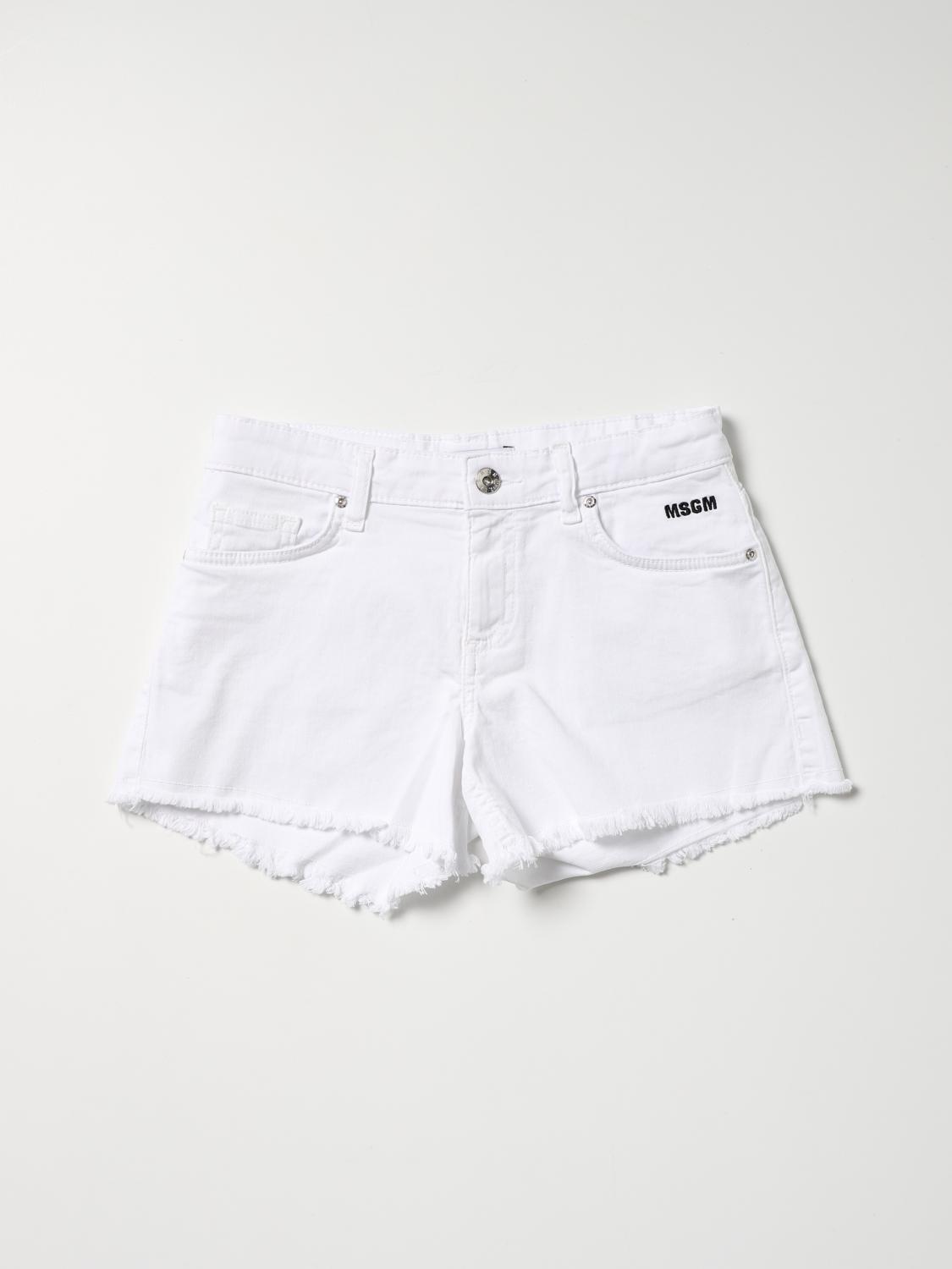 msgm-kids-outlet-short-for-girls-white-msgm-kids-short-ms028786