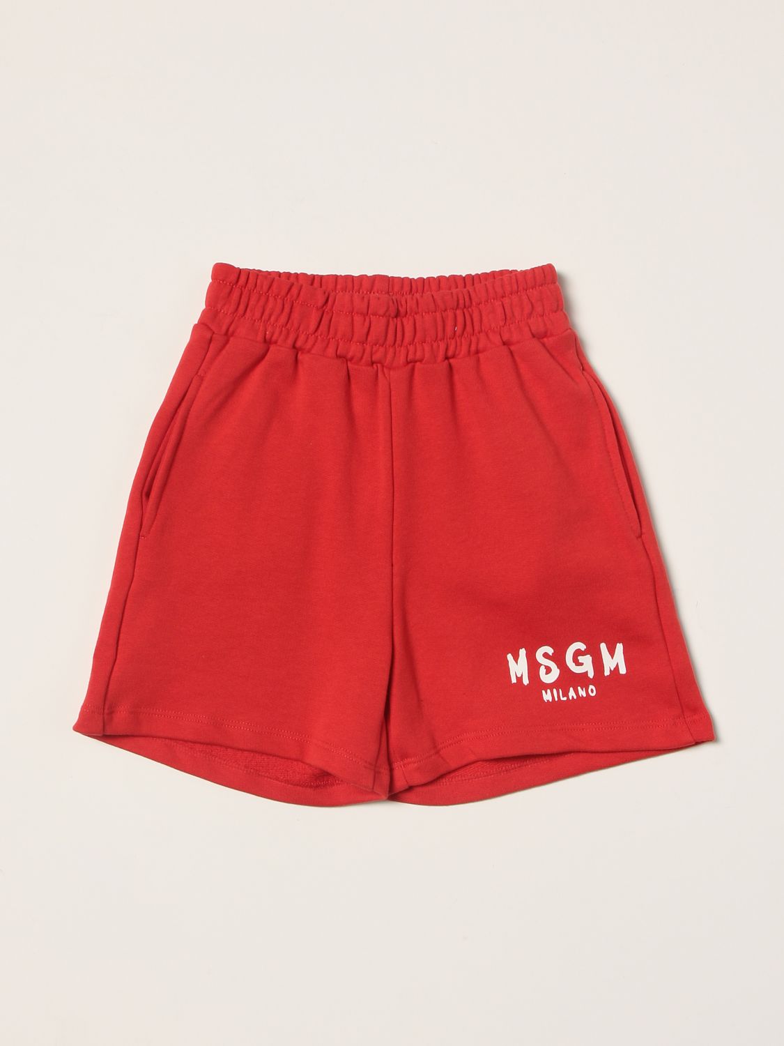 Pantaloncino Msgm Kids: Pantaloncino Msgm Kids in cotone con logo rosso 1