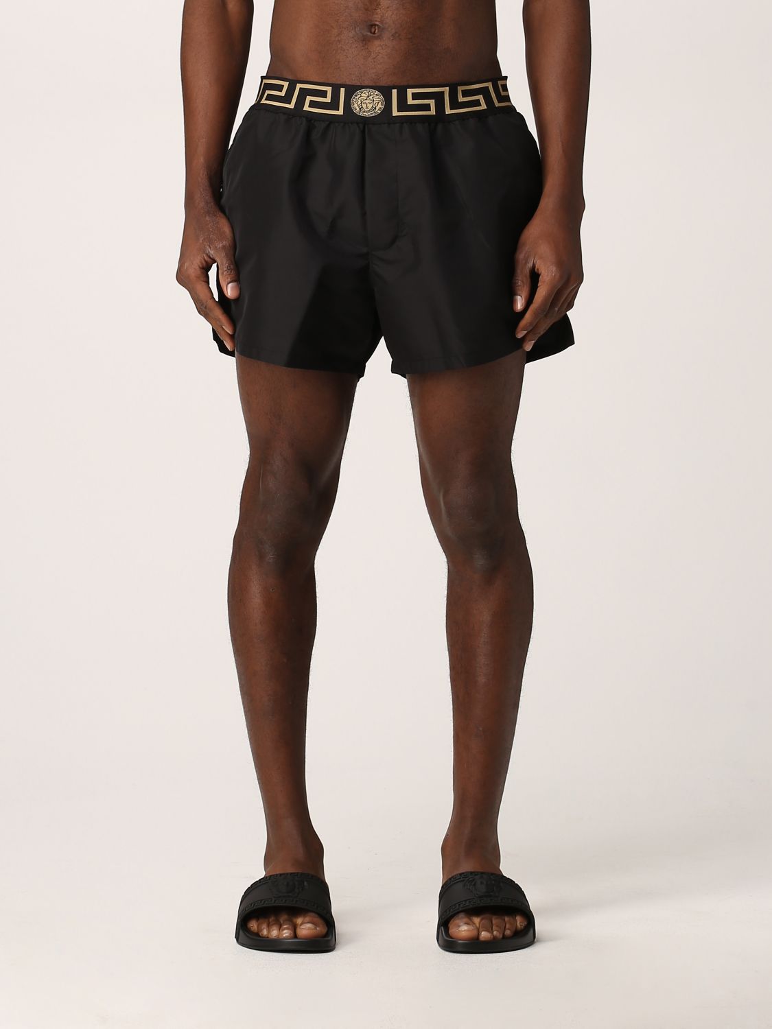 Swimsuit Versace: Versace technical fabric swim shorts black 1