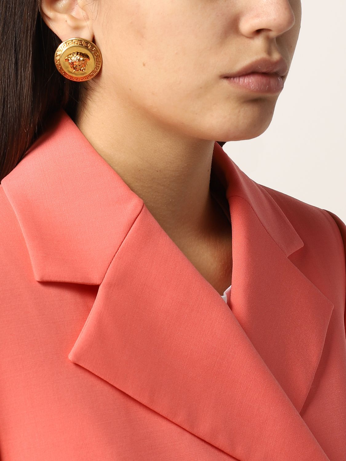 Jewel Versace: Versace Tribute button earrings with Medusa gold 2