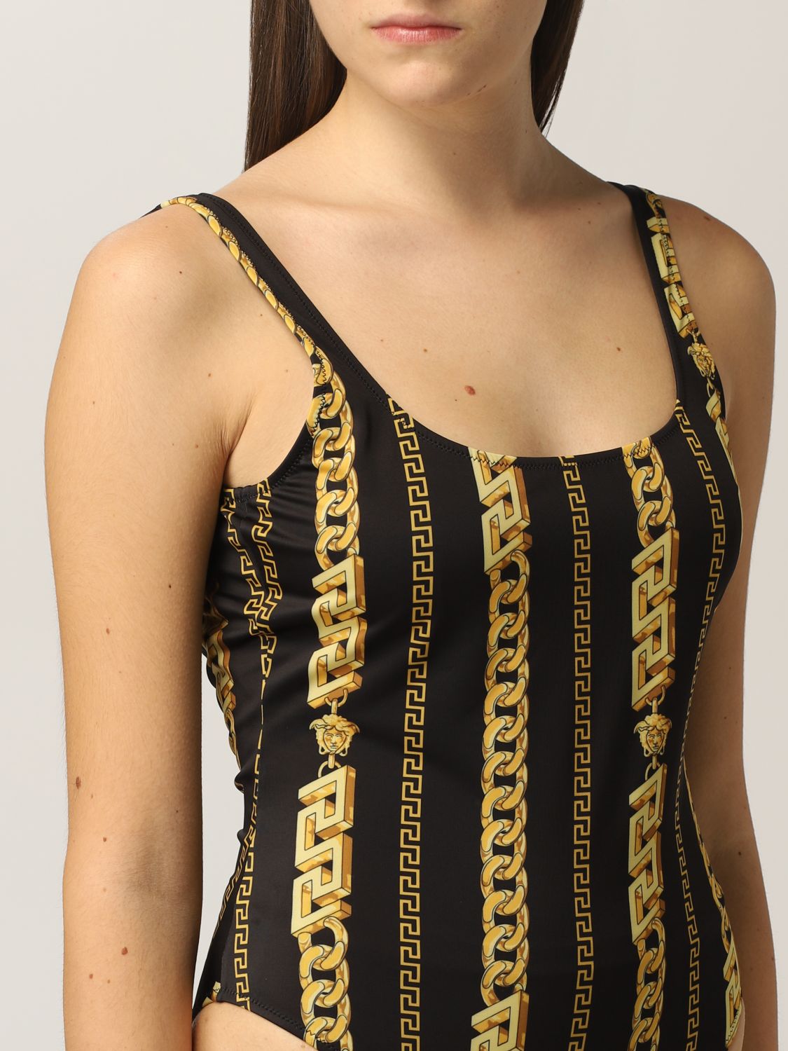 Swimsuit Versace: Versace stretch nylon one-piece swimsuit with print gold 3