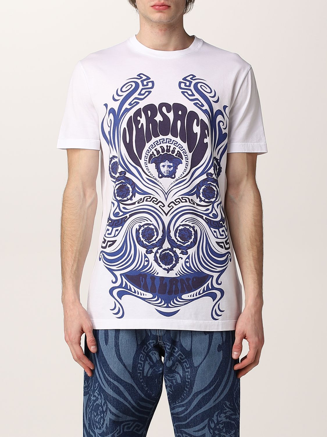 T-shirt Versace: Versace Medusa Music cotton t-shirt white 1