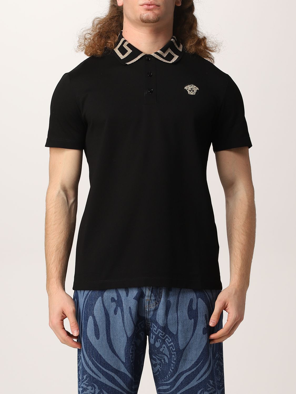 ポロシャツ ヴェルサーチェ: ポロシャツ Versace メンズ ブラック 1