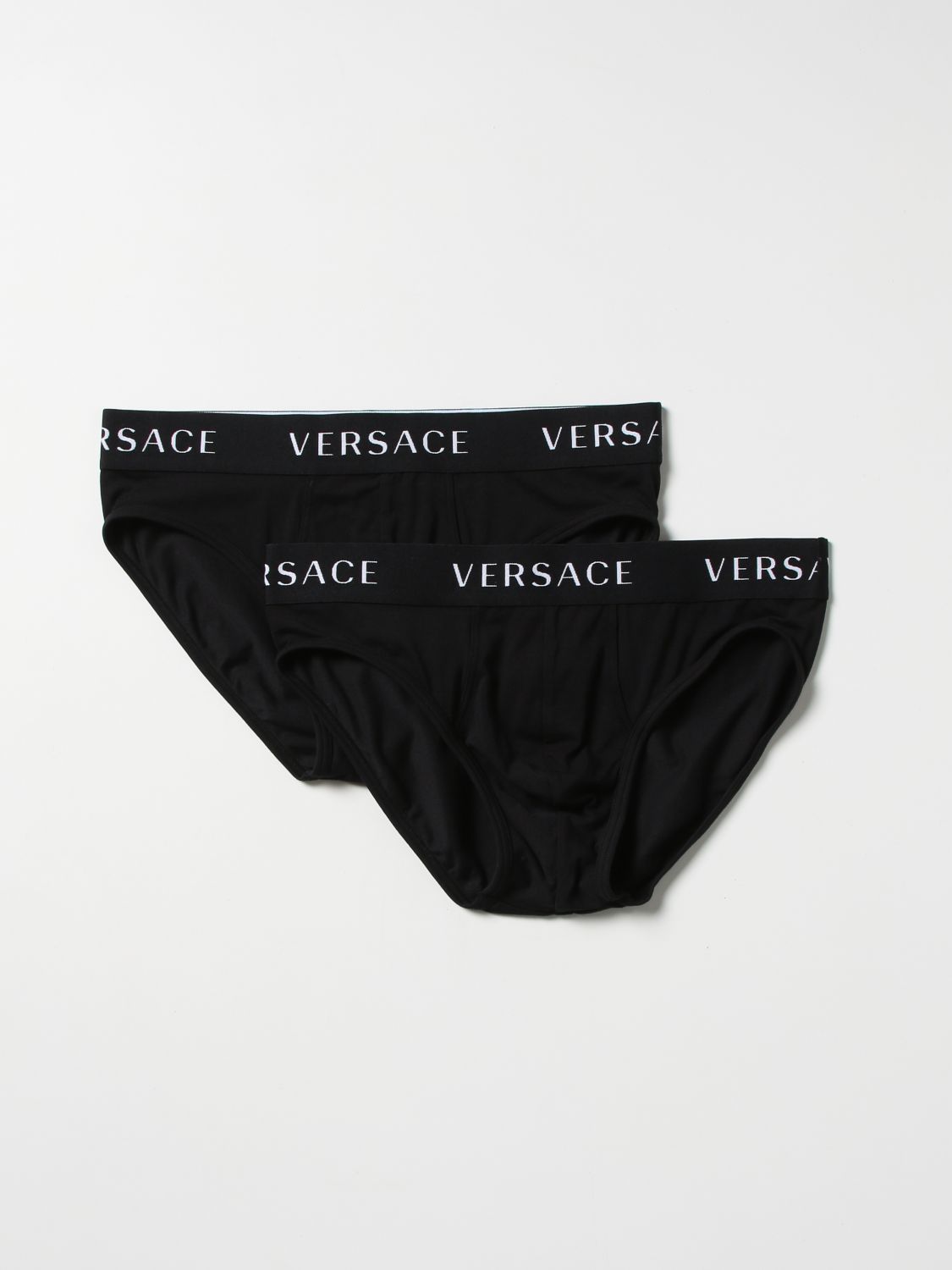 Intimo Versace: Set 2 slip Versace in cotone nero 1