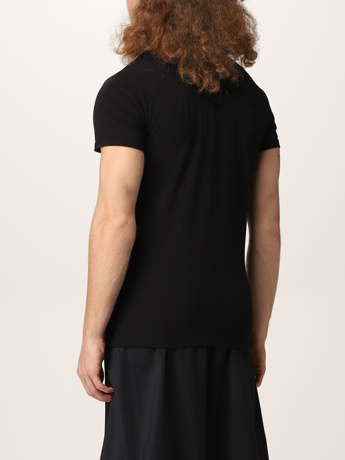 Intimo Versace: T-shirt intima Versace in cotone con Medusa nero 3