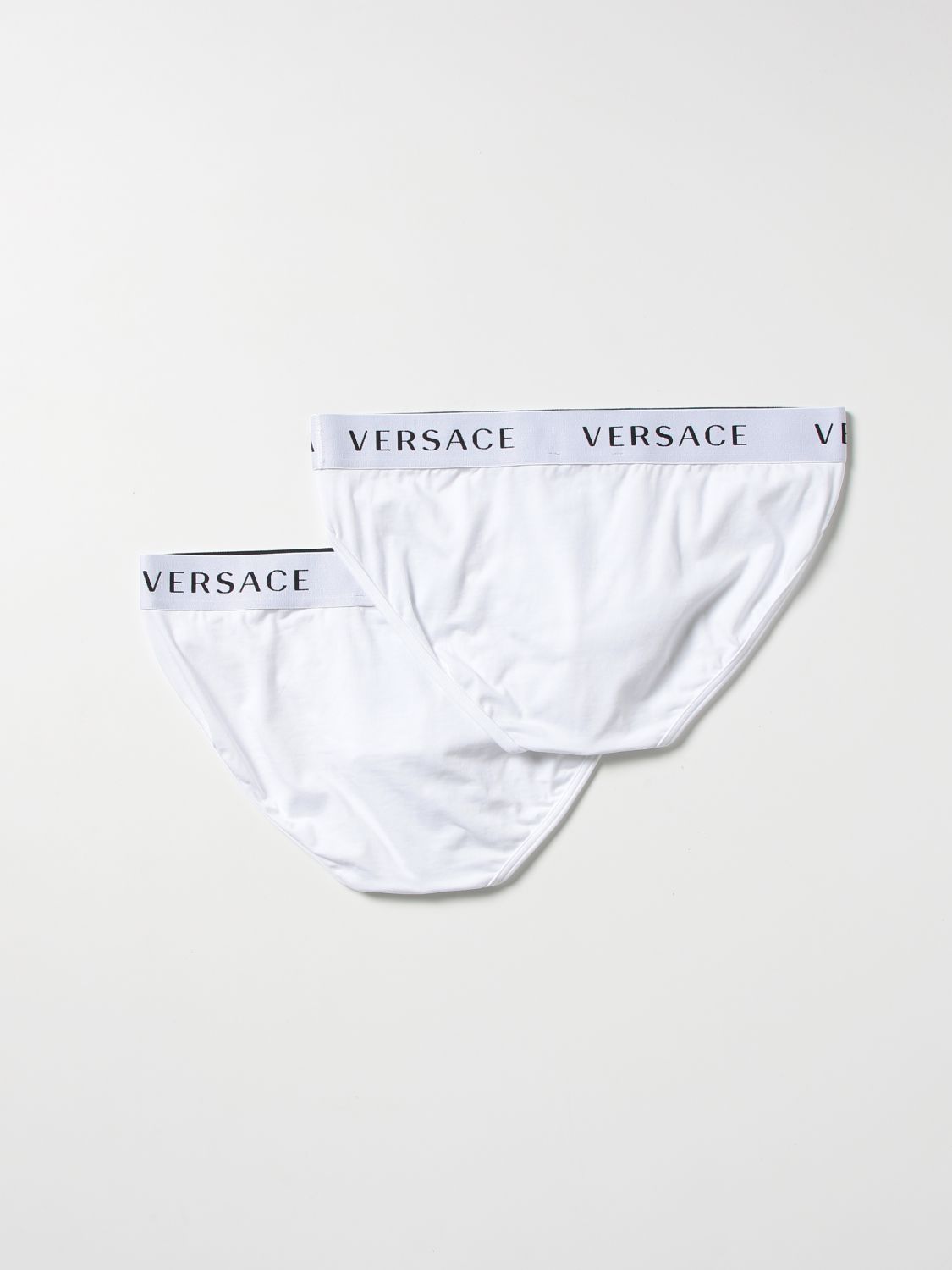 Underwear Versace: Versace stretch cotton briefs bi-pack white 2