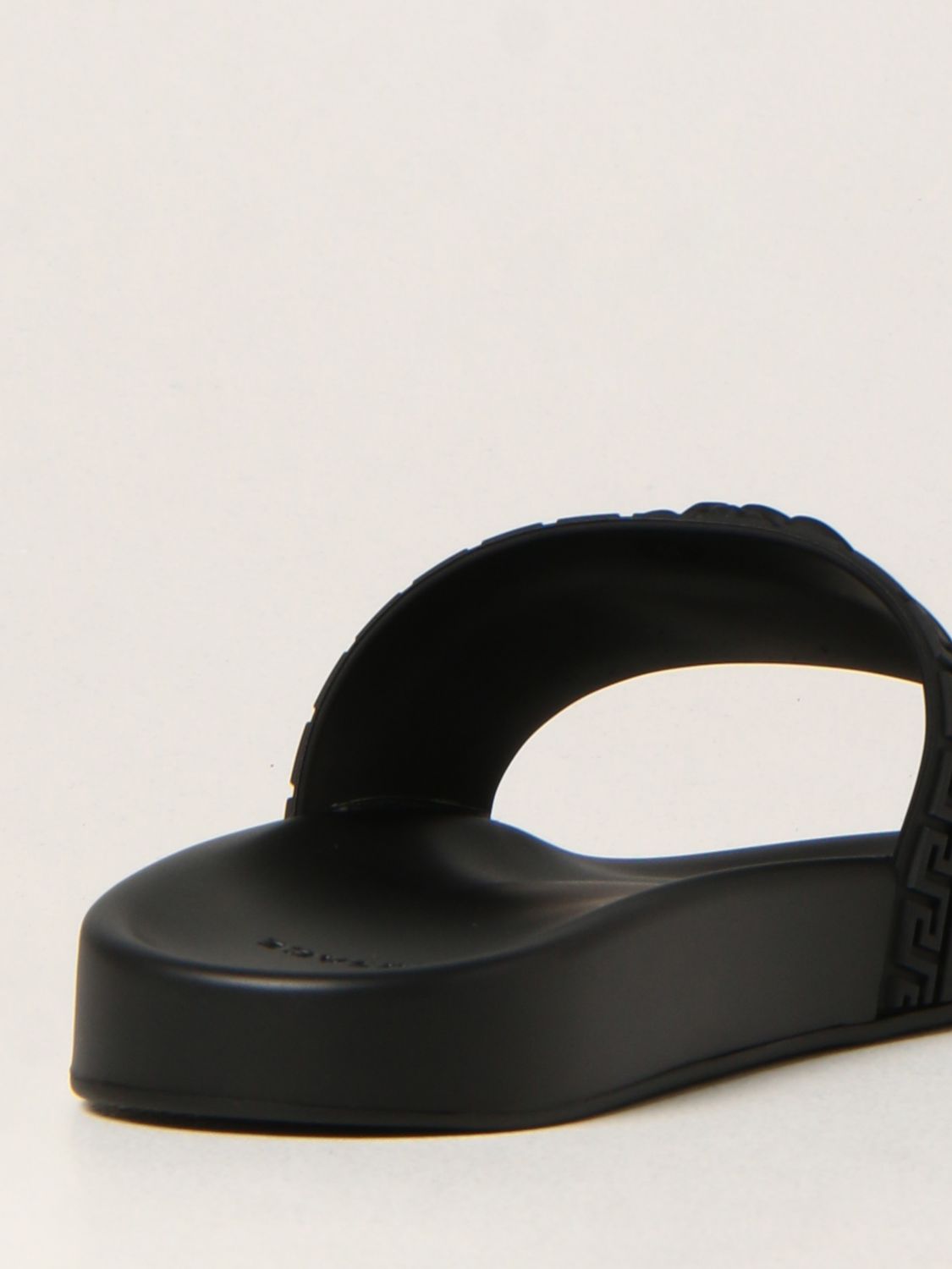 Sandals Versace: Versace Palazzo rubber sandals with Medusa head black 3