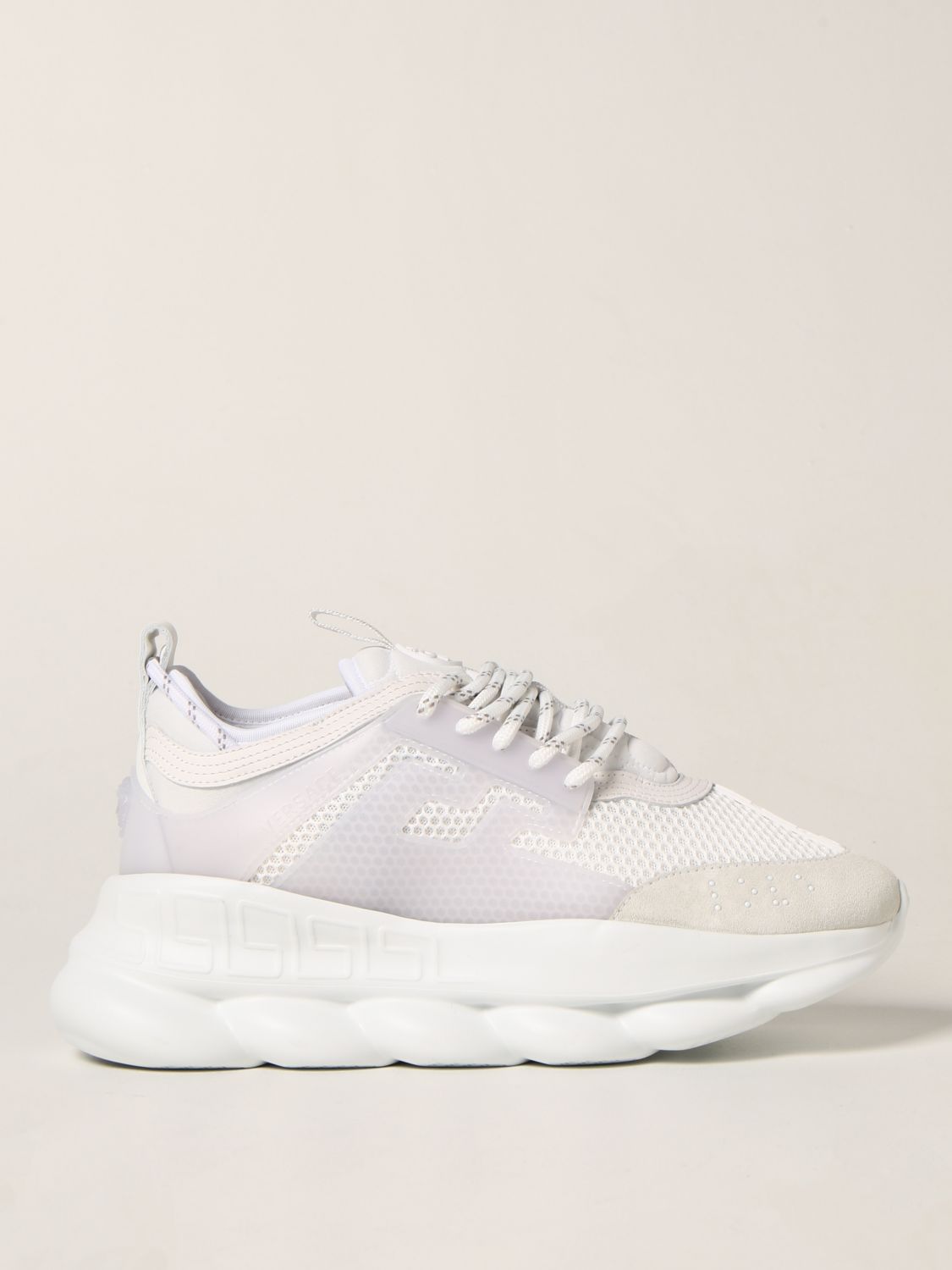 Trainers Versace: Versace Chain Reaction mesh trainers white 1