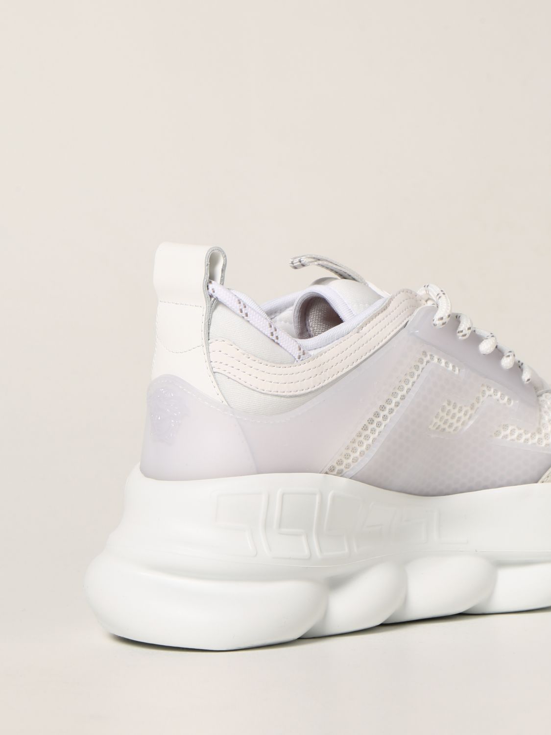 Trainers Versace: Versace Chain Reaction mesh trainers white 3