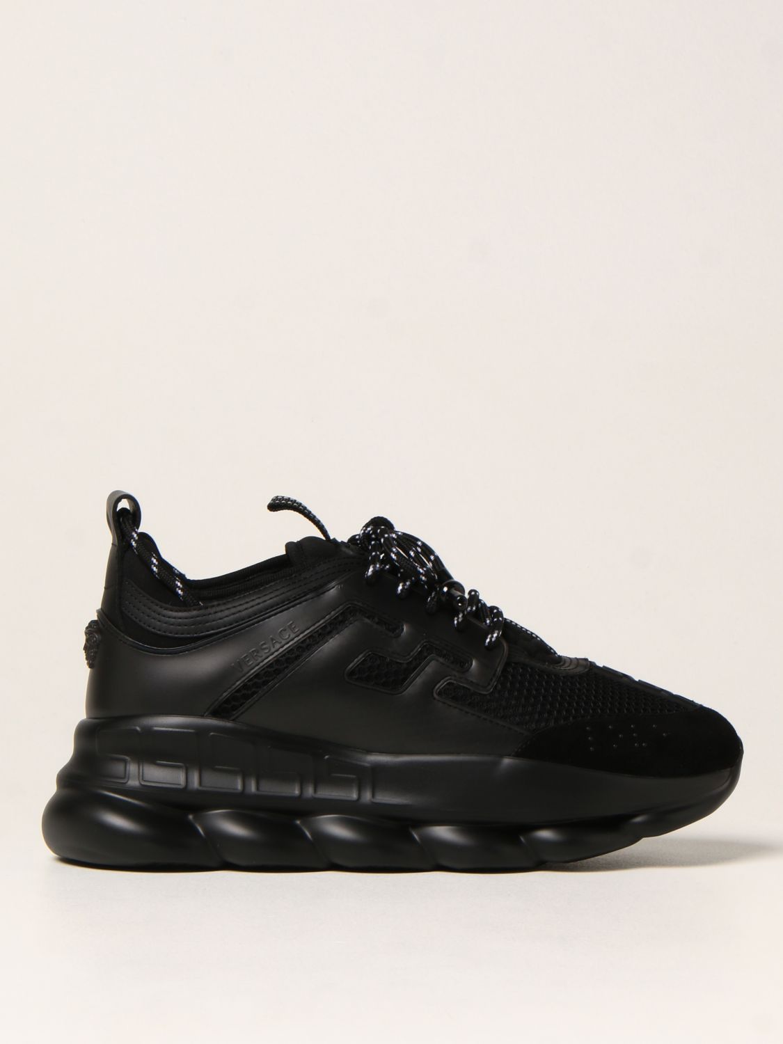 Trainers Versace: Versace Chain Reaction mesh trainers black 1