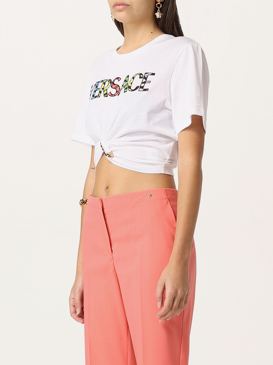 T-shirt Versace: T-shirt damen Versace weiß 4