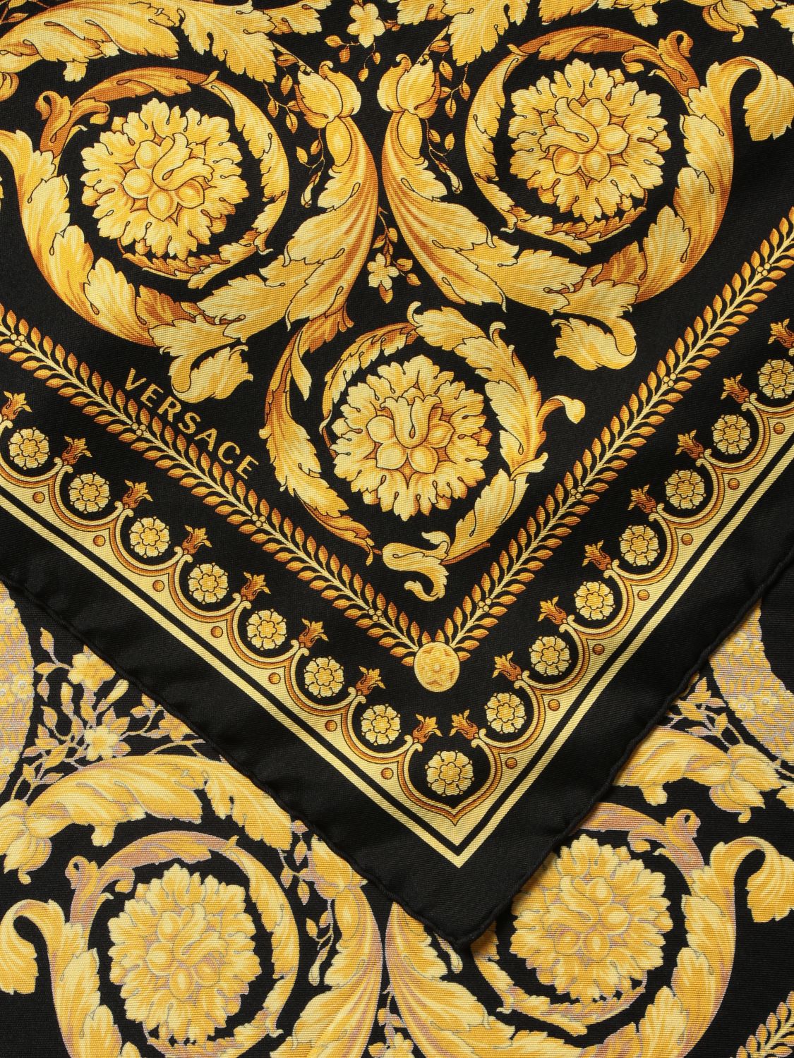 VERSACE: Baroque silk neck scarf - Multicolor | Neck Scarf Versace ...