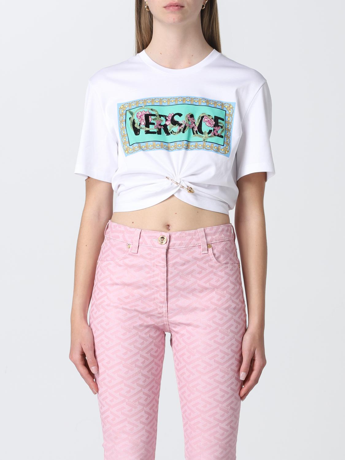 versace white crop top