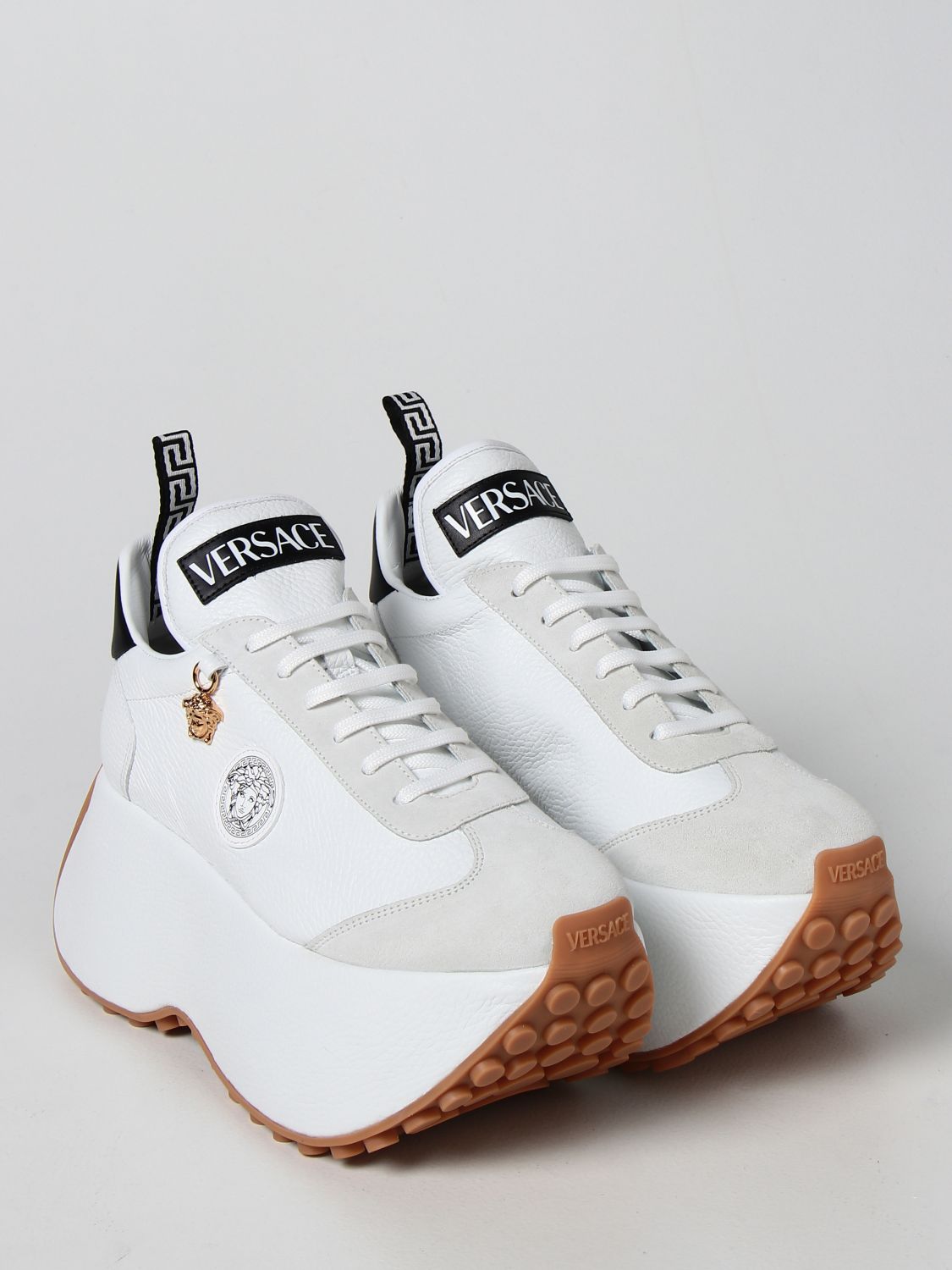 Sneakers Versace: Versace Triplaform leather sneakers white 2