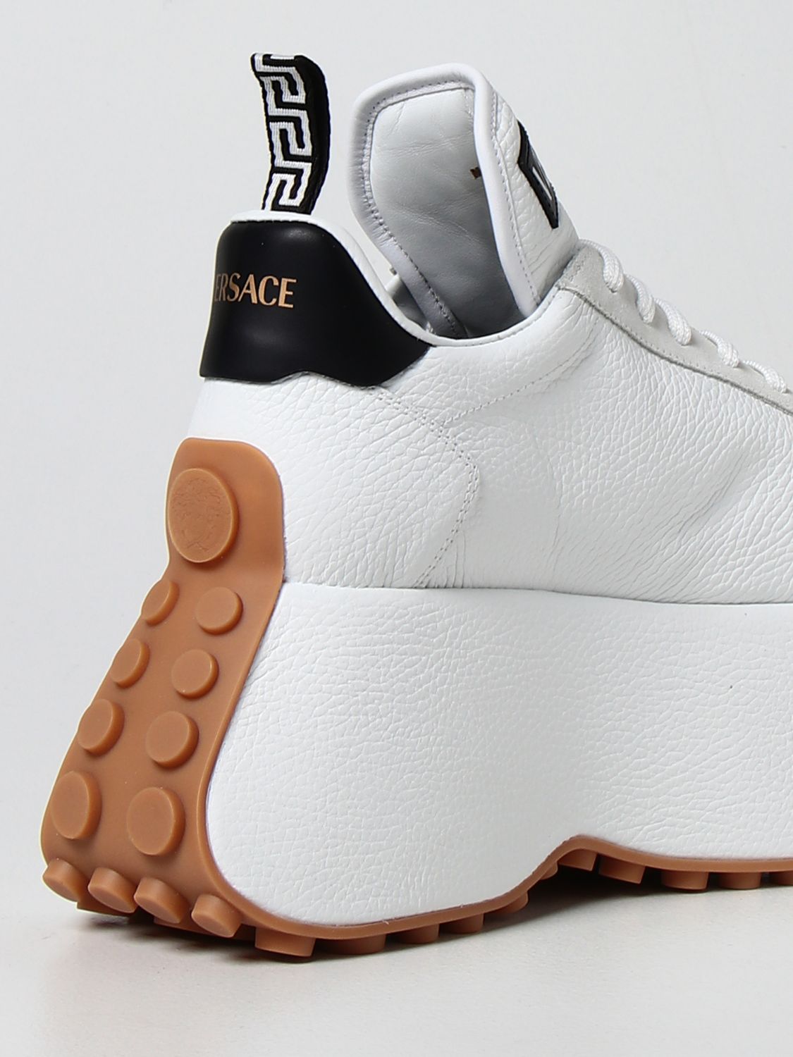 Sneakers Versace: Versace Triplaform leather sneakers white 3