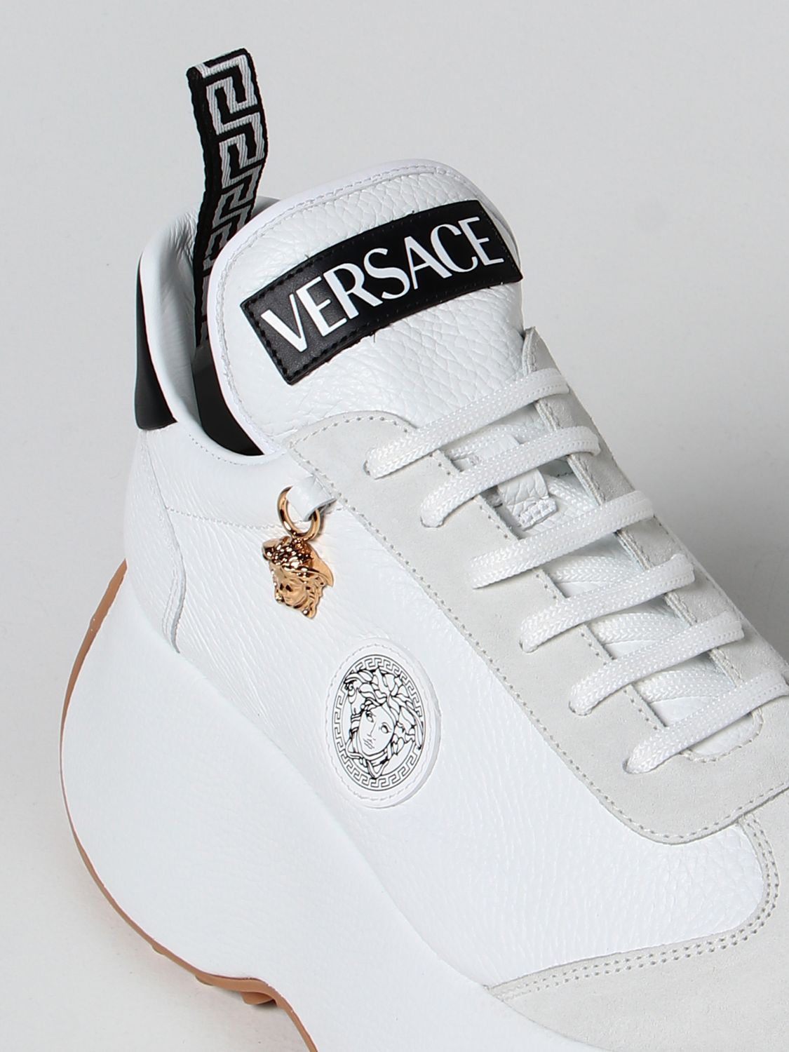 Sneakers Versace: Versace Triplaform leather sneakers white 4