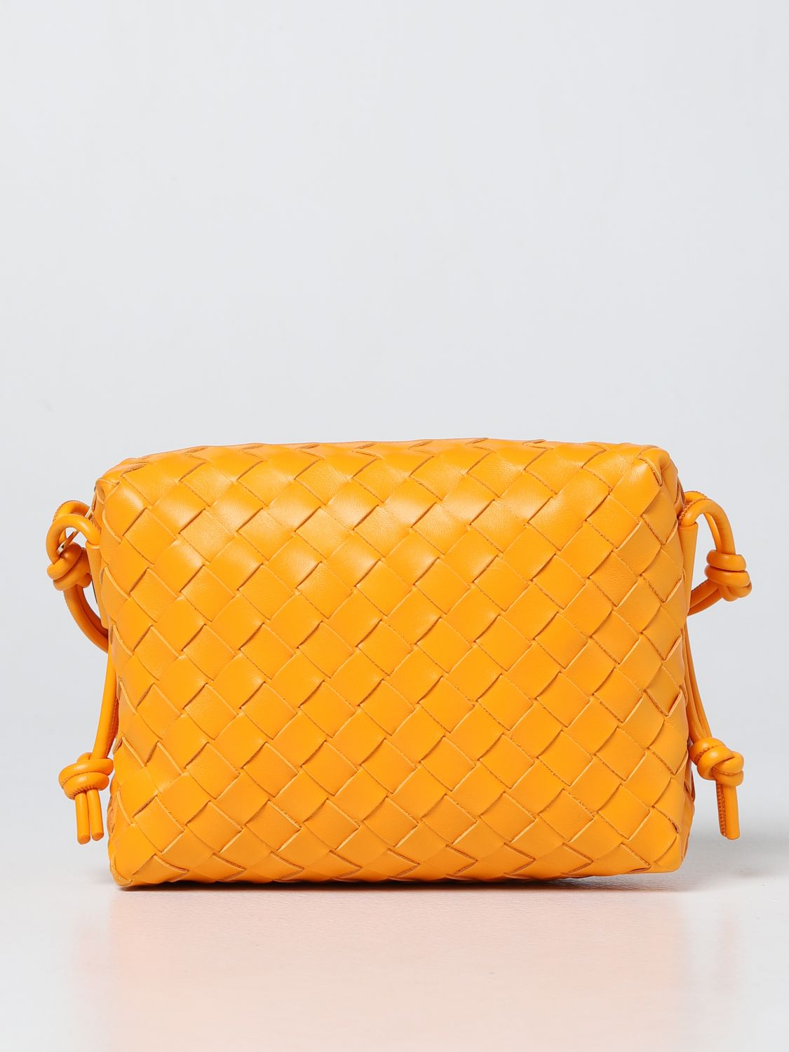 Loop Mini Leather Crossbody Bag in Gold - Bottega Veneta
