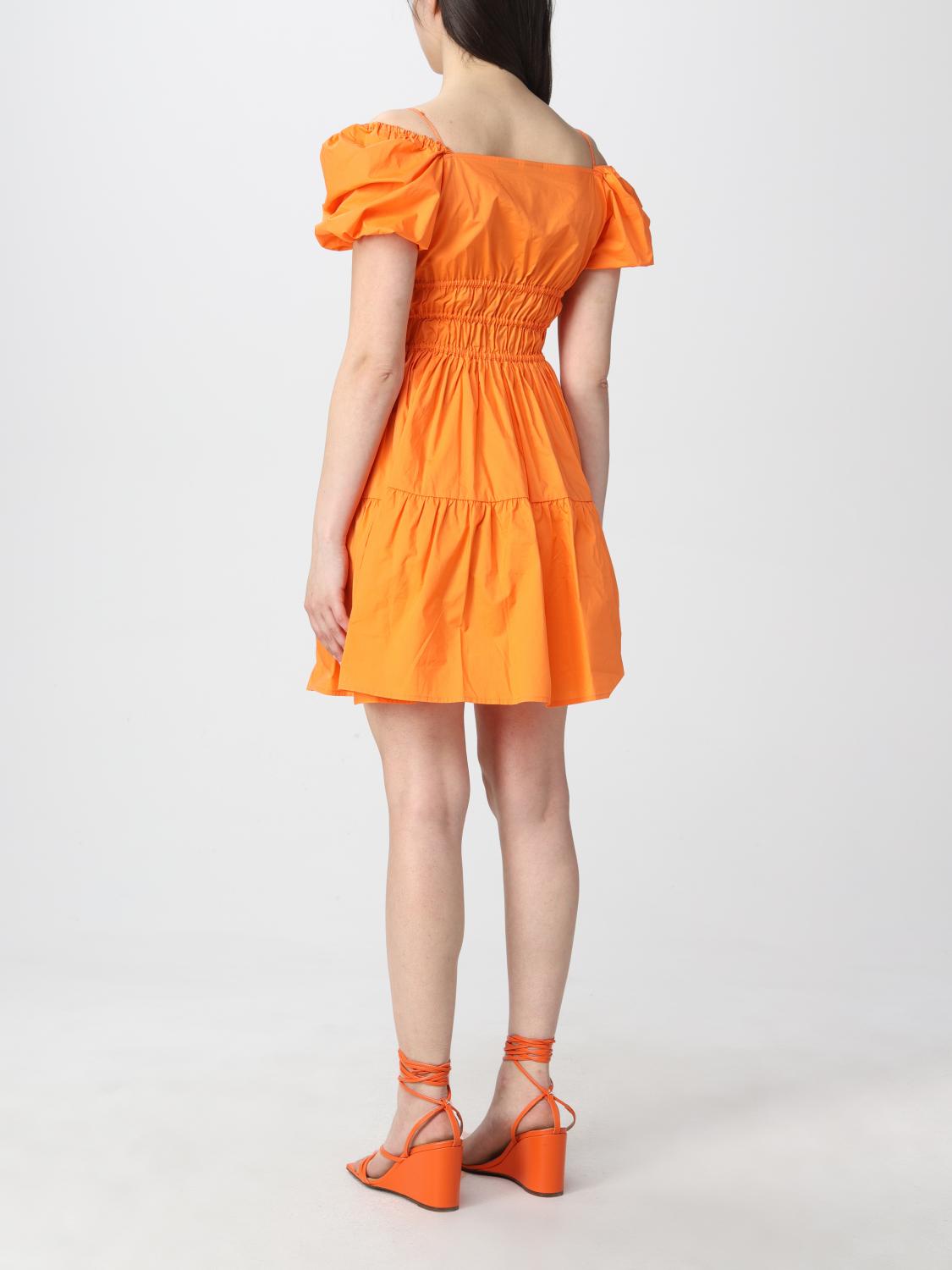 PINKO: Abito corto con arricciature - Arancione | Abito Pinko 1G17GYY6VW  GIGLIO.COM