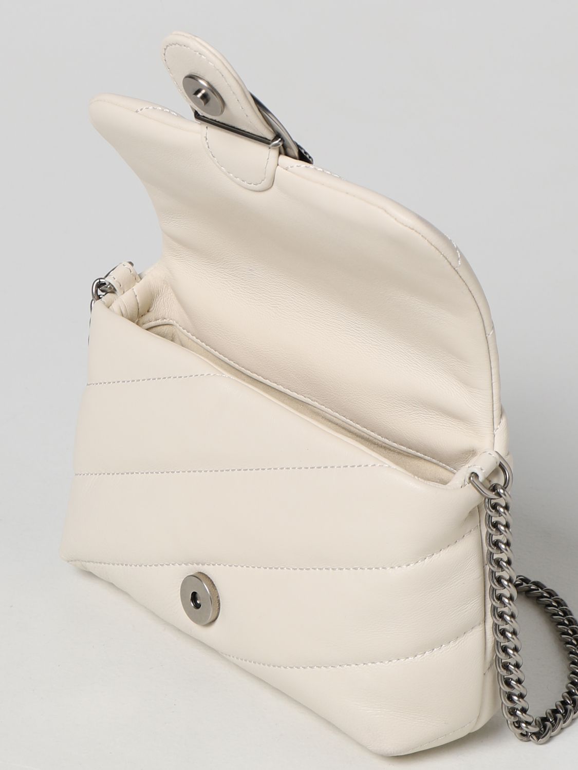 PINKO: Love Baby Puff Maxy Quilt bag in leather - Ivory | Pinko ...
