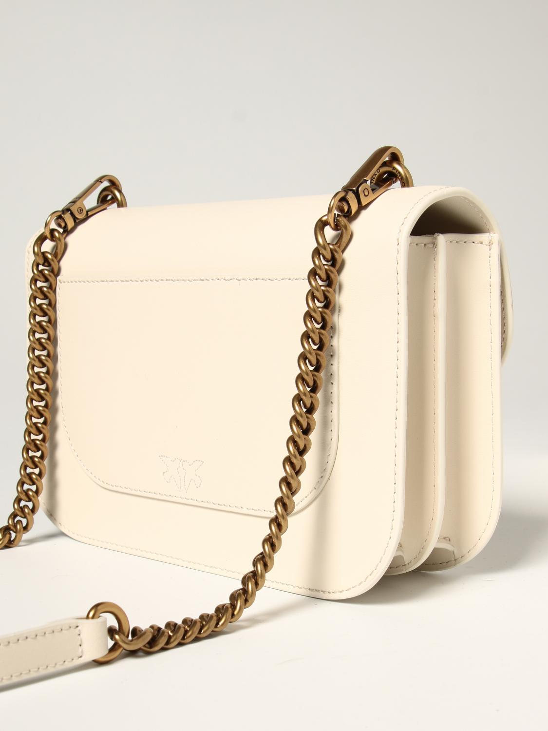 PINKO Love bell Simply bag in smooth leather White Pinko crossbody