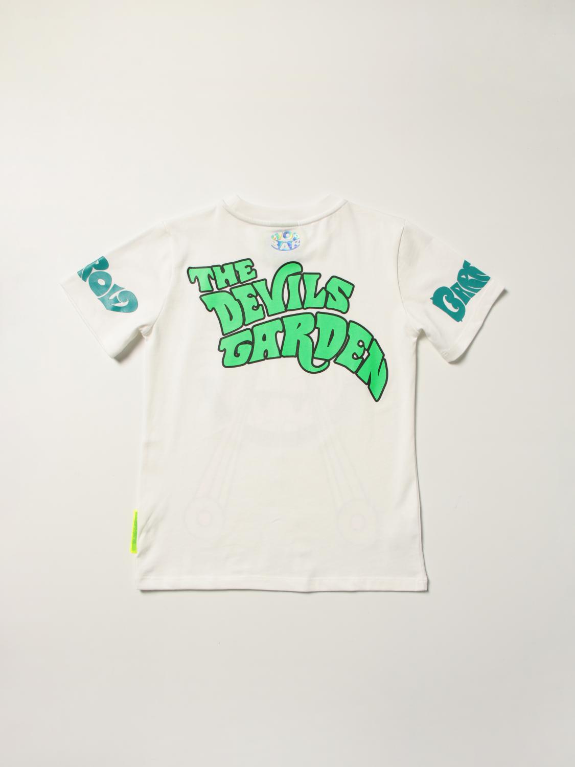 Barrow Kids logo-print paint-splatter T-Shirt - White