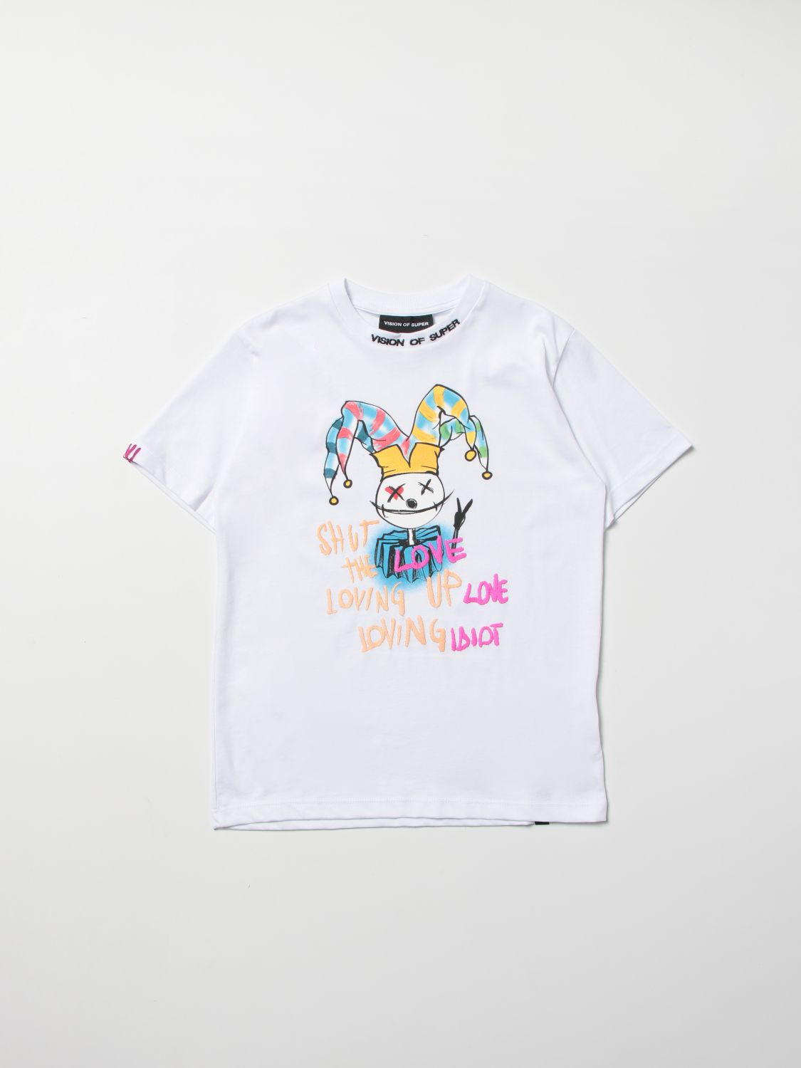 Vision Of Super Kids'  T-shirt With Circus Print In White