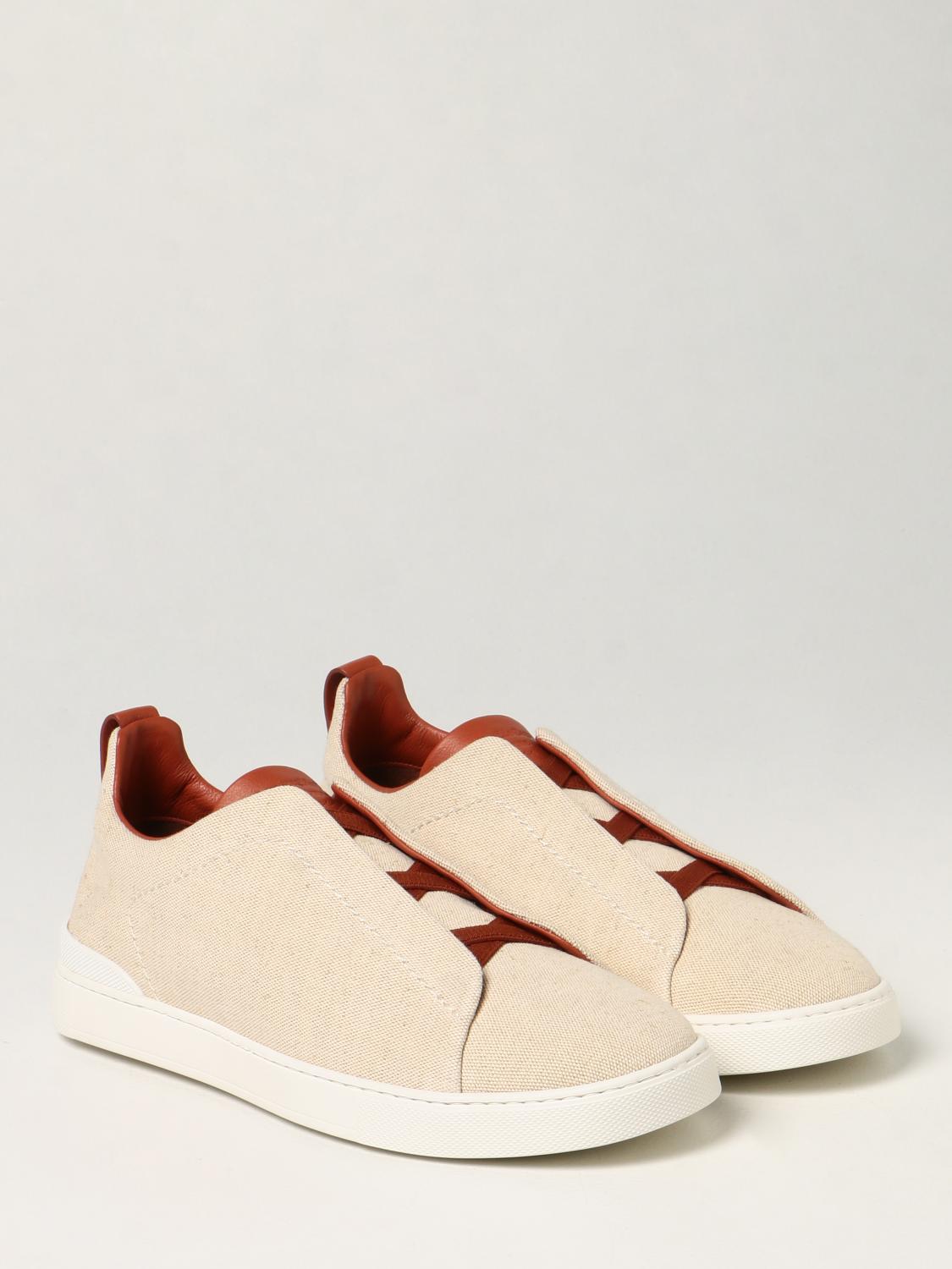 Sneakers basse in beige- uomo - ERMENEGILDO ZEGNA - divincenzoboutique.com
