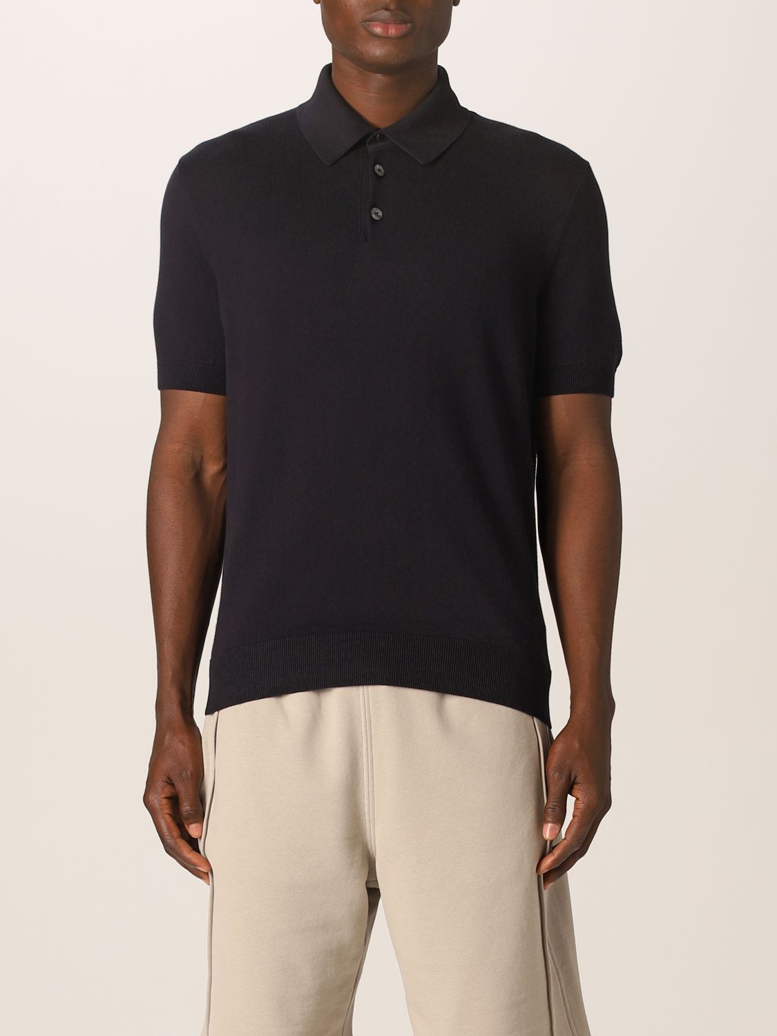 Ermenegildo Zegna Polo Shirt In Premium Cotton In Blue | ModeSens