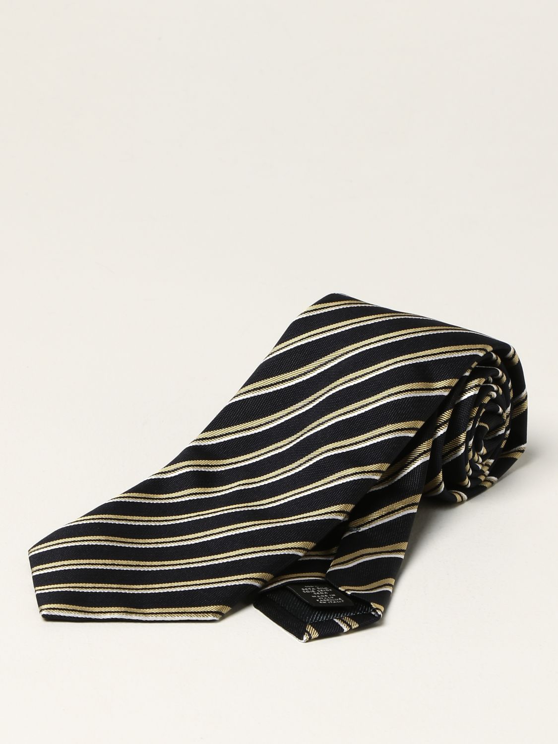 Tie Ermenegildo Zegna: Ermenegildo Zegna tie in striped silk black 1