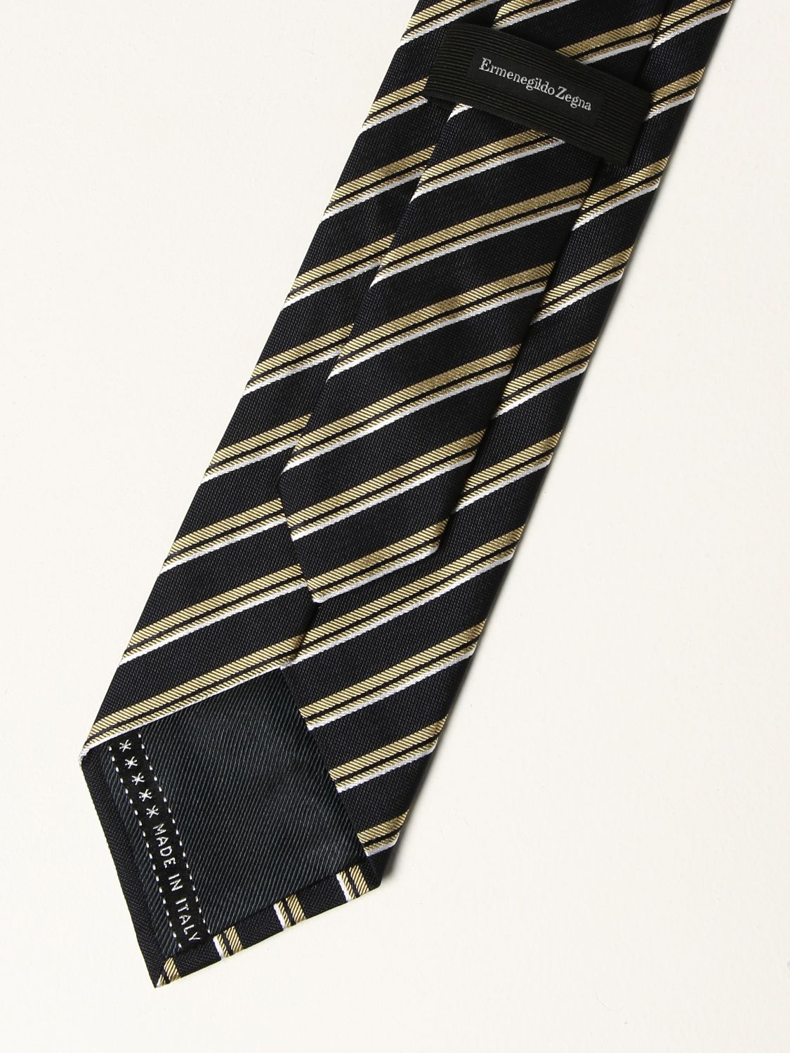 Tie Ermenegildo Zegna: Ermenegildo Zegna tie in striped silk black 2
