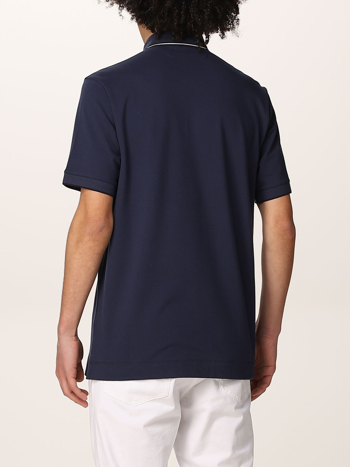 Z ZEGNA: cotton polo shirt with logo - Blue | Z Zegna polo shirt ...