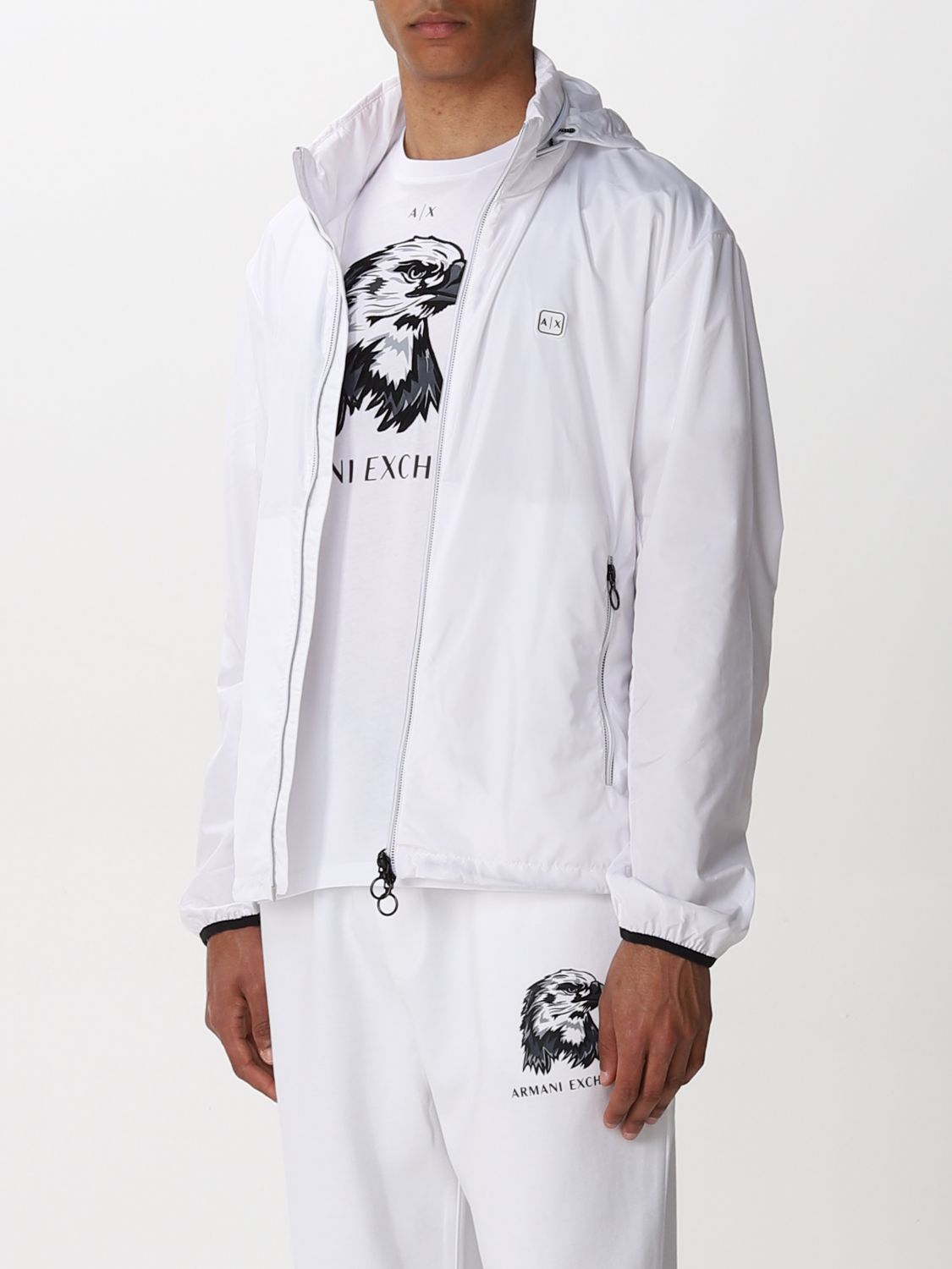 ARMANI EXCHANGE: jacket for men - White | Armani Exchange jacket  8NZB07ZNWFZ online on 
