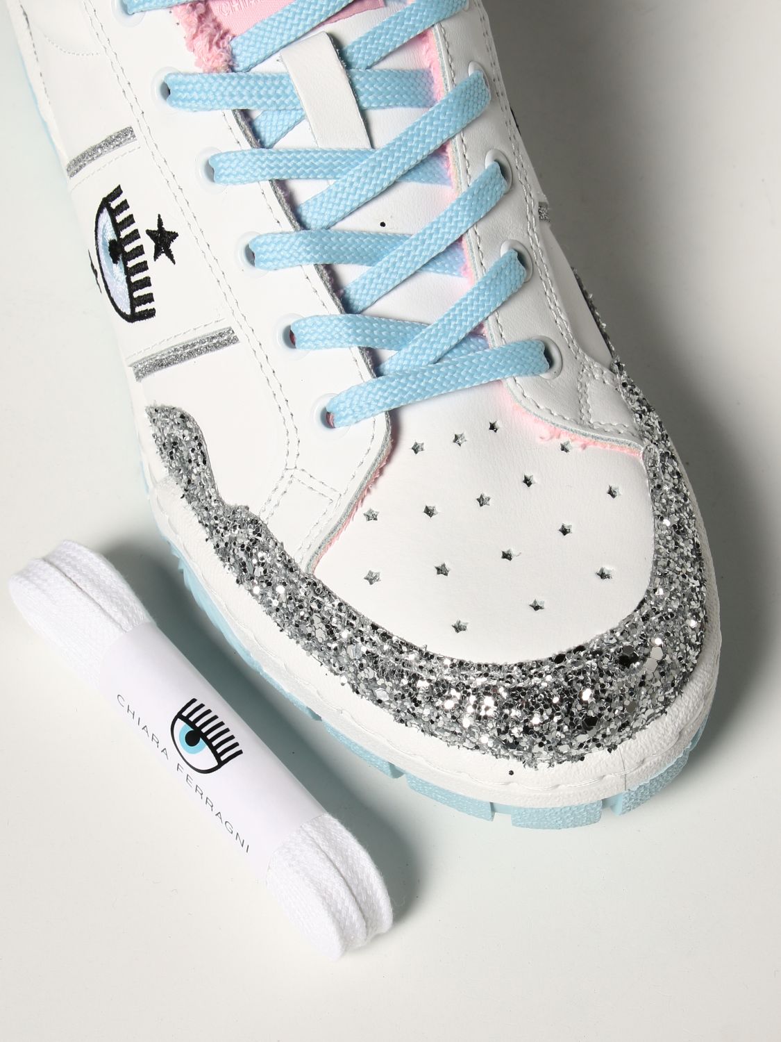 Schoenen Sneakers Sneakers met veters Chiara Ferragni Sneakers met veters zilver glitter-achtig 