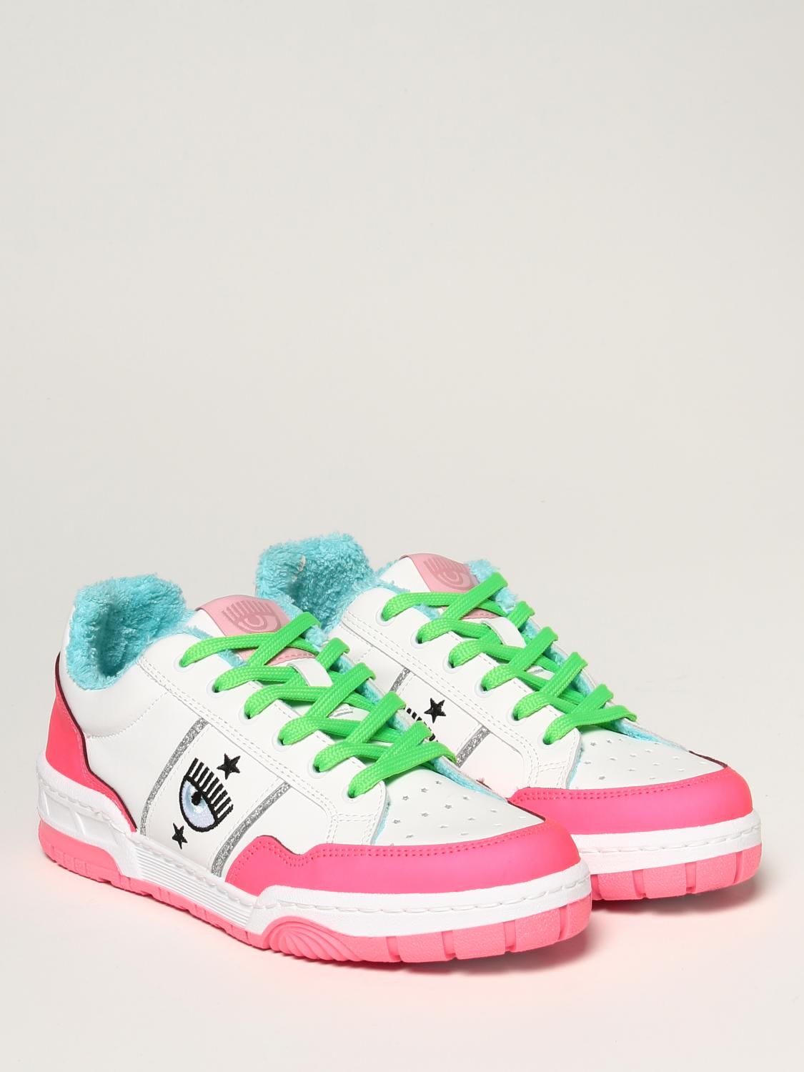 CHIARA FERRAGNI: CF-1 trainers in leather - Fuchsia | Chiara Ferragni ...