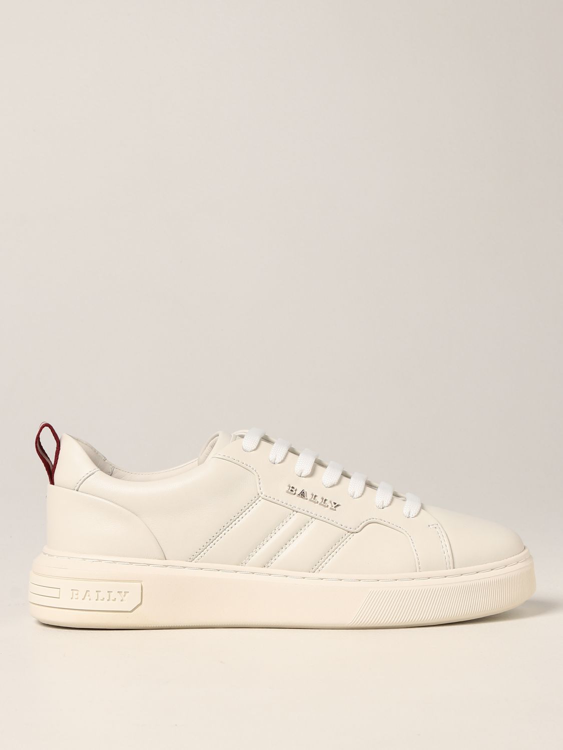 BALLY: Maxim leather sneakers with logo - White | Bally sneakers NEW ...