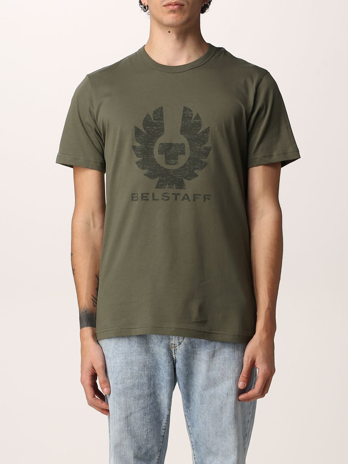 T-shirt Belstaff: T-shirt Belstaff in cotone con logo militare 1