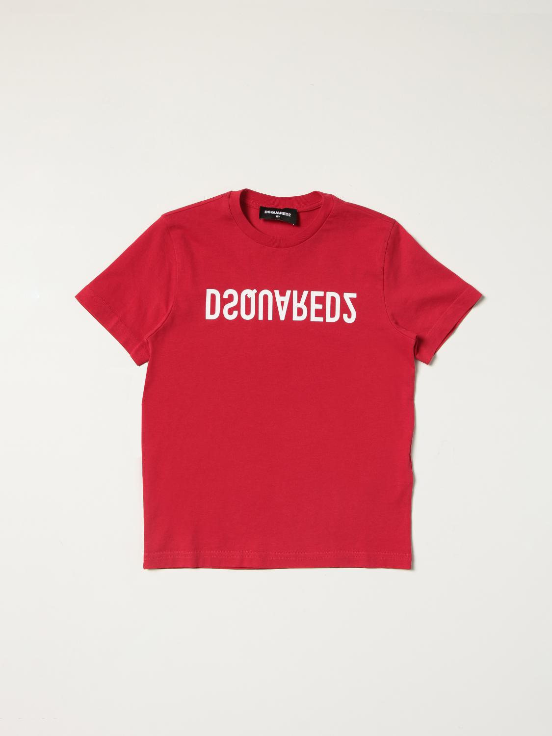 DSQUARED2 JUNIOR Tshirt in cotton with logo Red Dsquared2 Junior